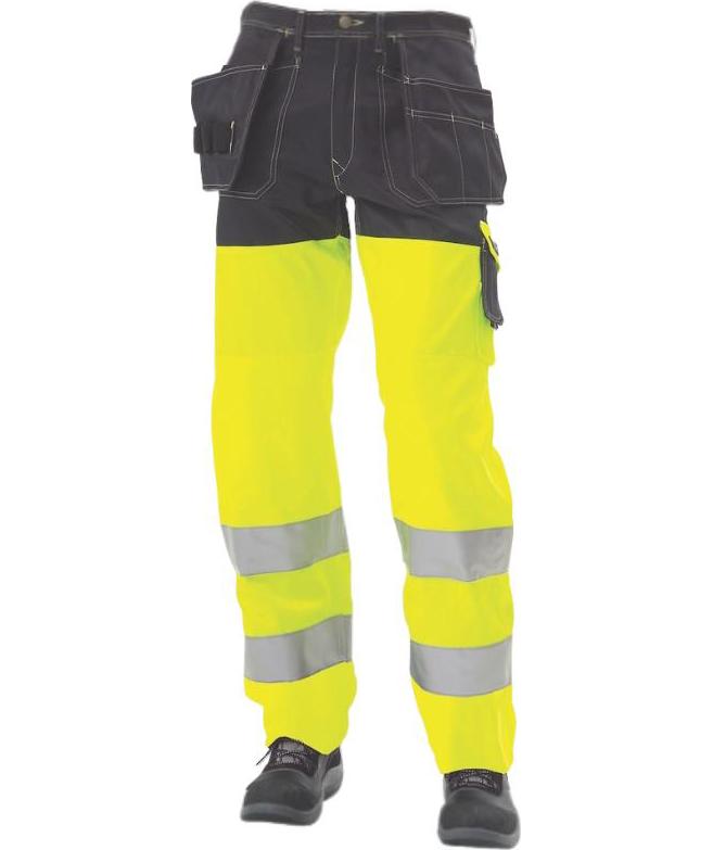 J.A.K. craftsman trousers 11100, Hi-Vis yellow/marine