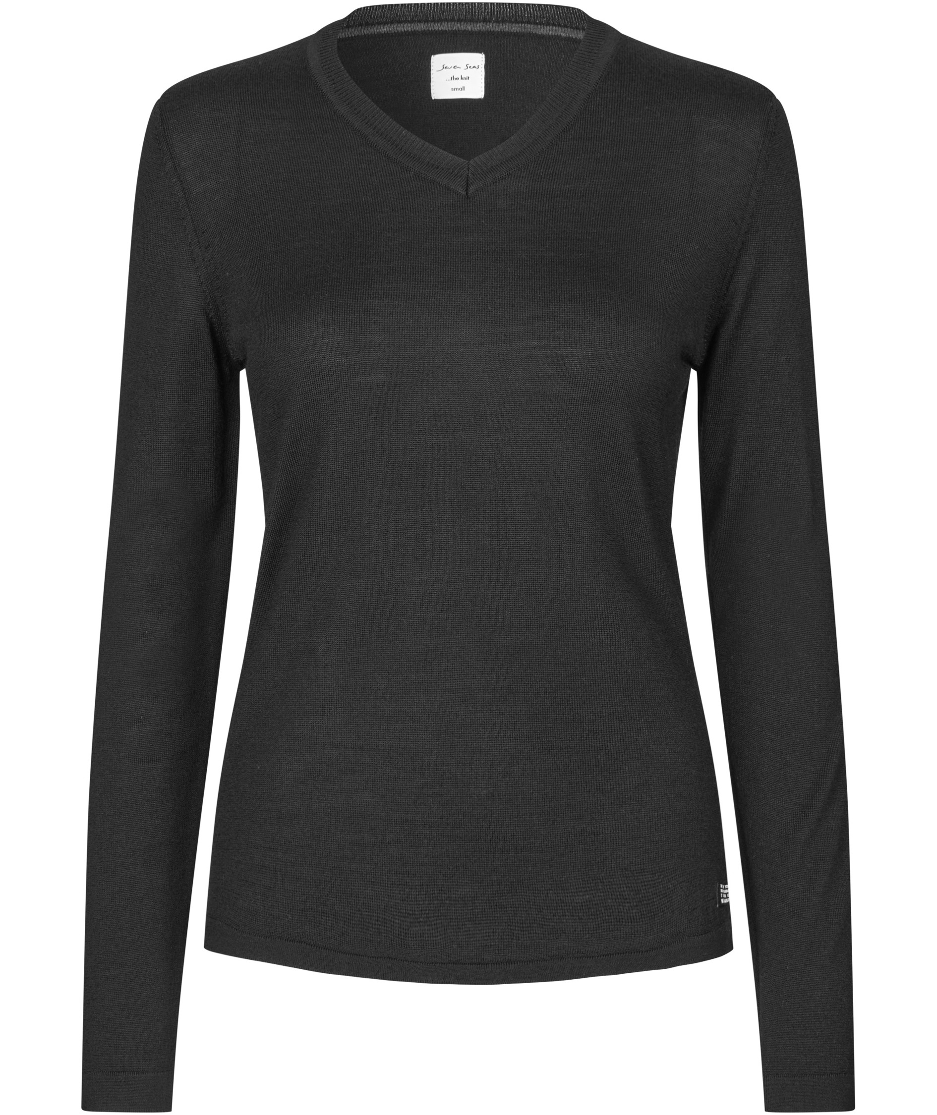 Seven Seas women's knitted pullover with wool, Black
