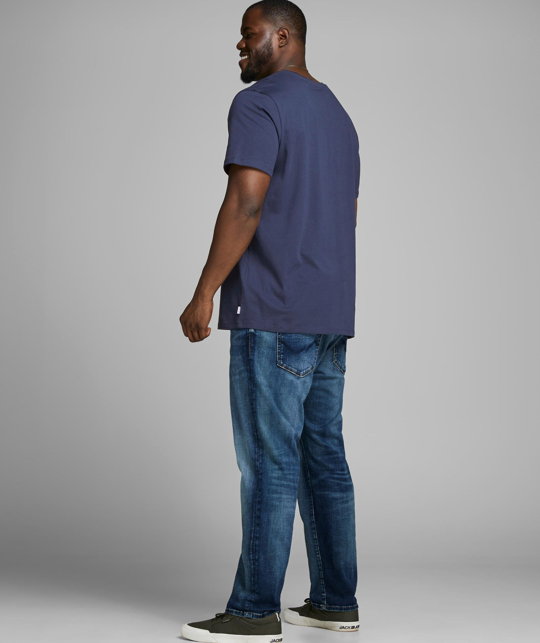 Jack & Jones JJEORGANIC Basic Plus Size T-shirt, Navy Blazer, large image number 4