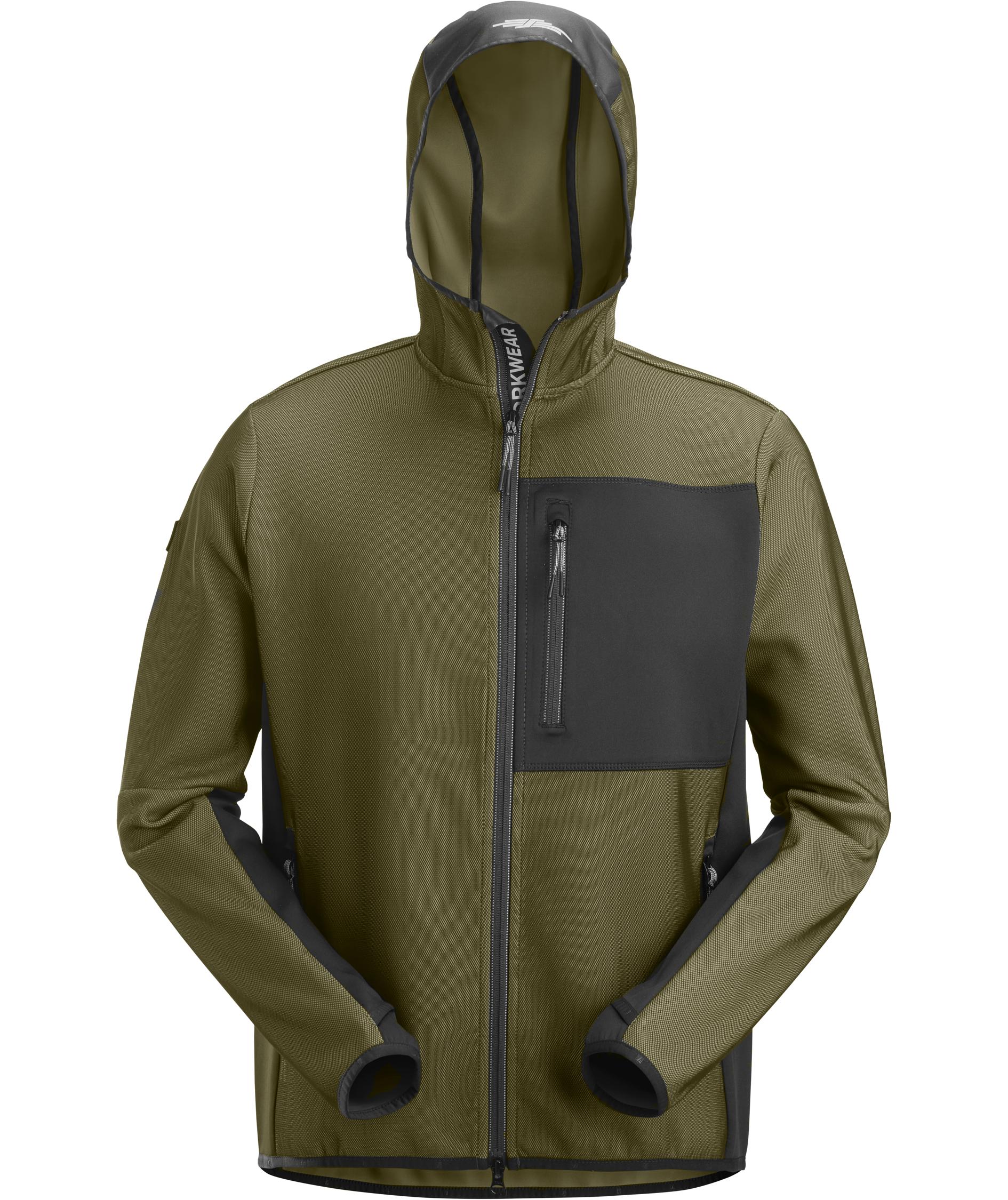 Snickers flexiWork hettegenser 8044, Khaki Green/Black, Khaki Green/Black, swatch