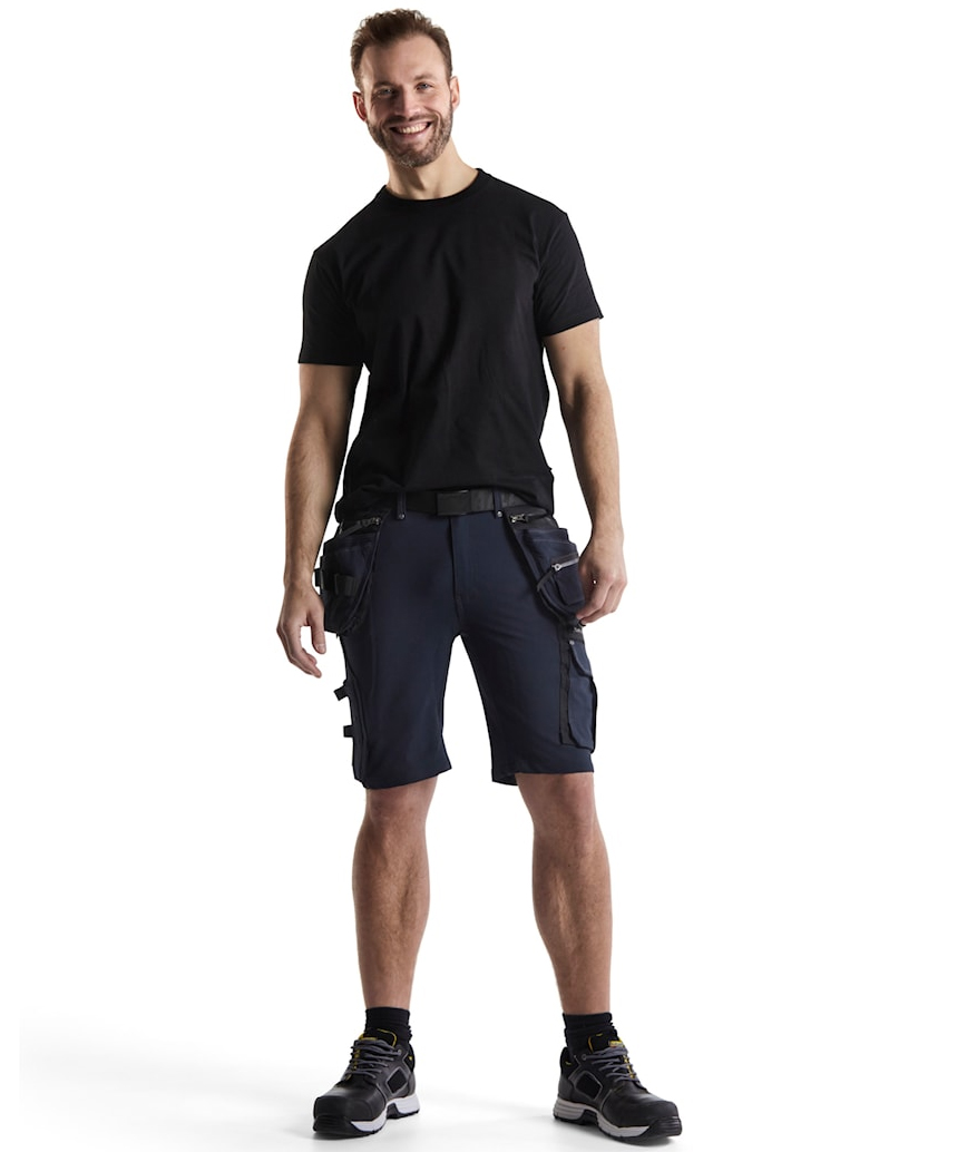 Bl&aring;kl&auml;der X1900 hantverksshorts full stretch, Dark Marin/Svart