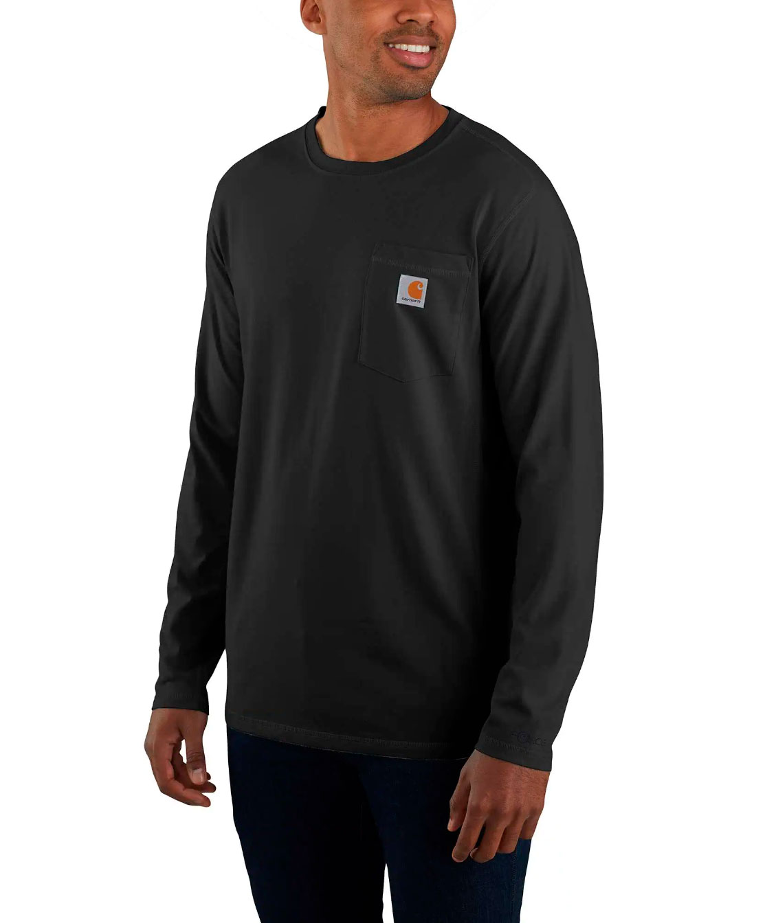 Carhartt Force Flex l&aring;ng&auml;rmad T-shirt, Svart