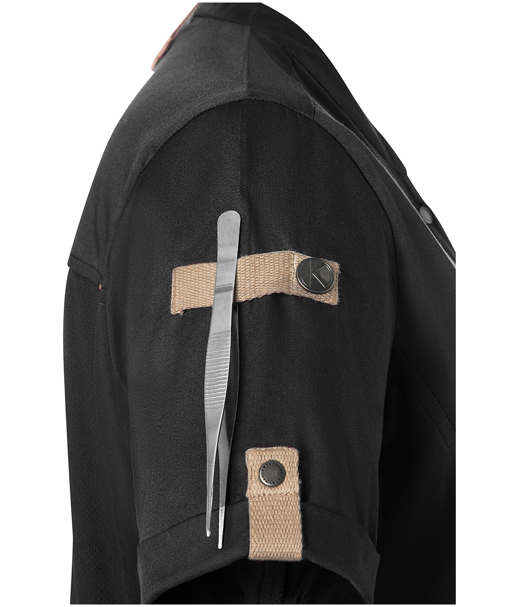 Karlowsky Green-Generation short sleeved chefs jacket, Black, large image number 7