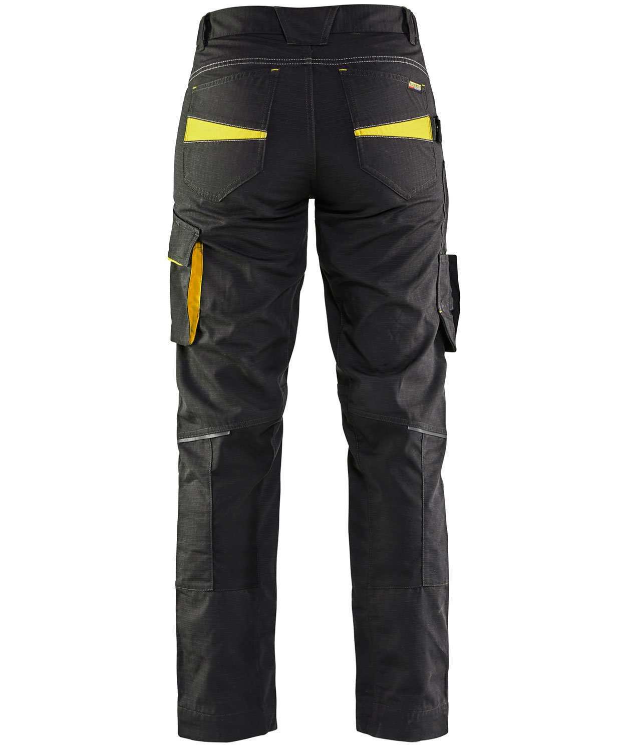 Bl&aring;kl&auml;der Unite dame arbejdsbukser, Sort/Hi-Vis Gul