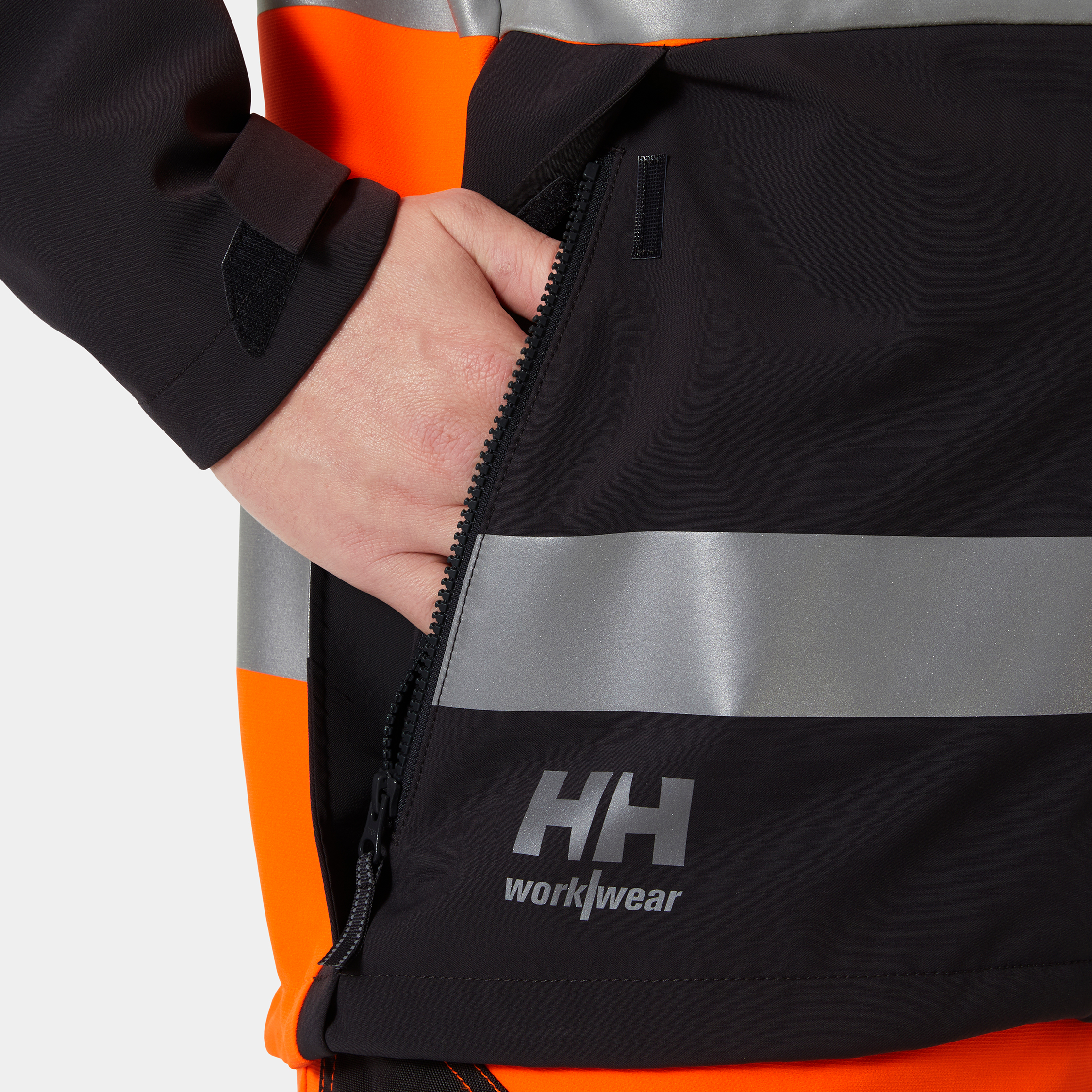 Helly Hansen Alna 4X Tech arbetsjacka full stretch, Varsel Orange/Ebony, large image number 5