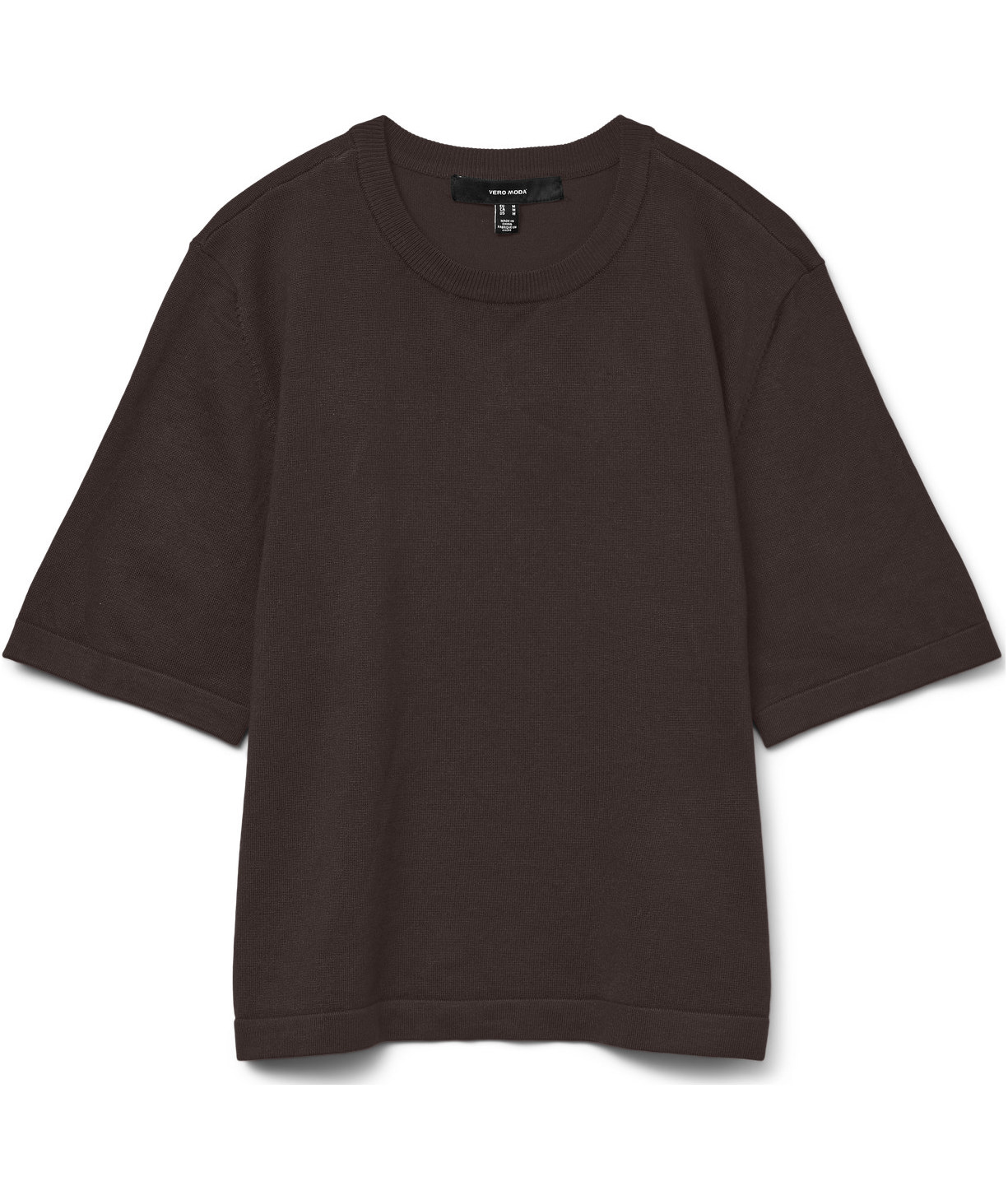 Vero Moda VMSILJE Damen Kurzarm Strickpullover, Chocolate Torte, Chocolate Torte, swatch