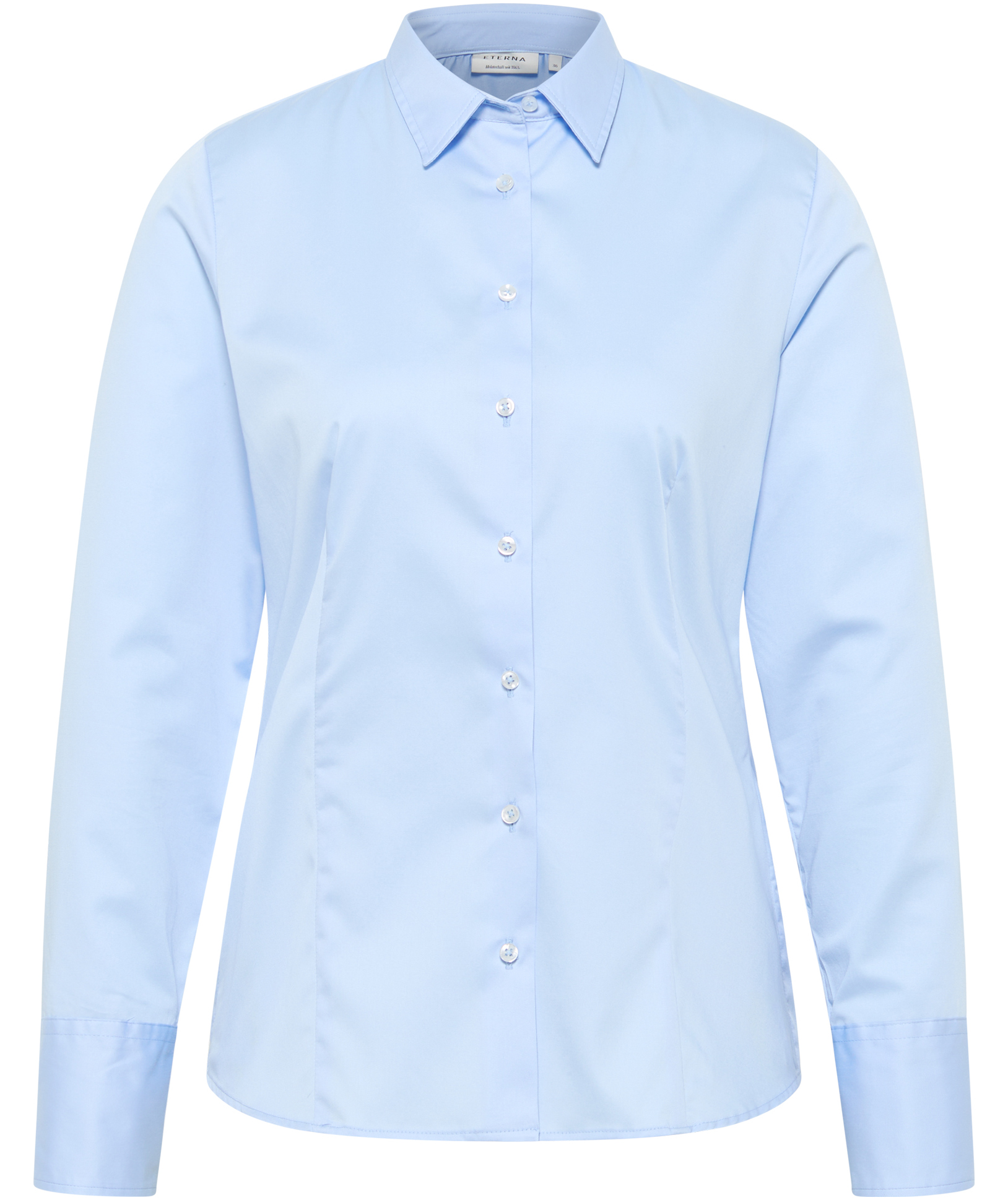 Eterna Satin Stretch Damenhemd - Modern Fit, Light blue, large image number 0