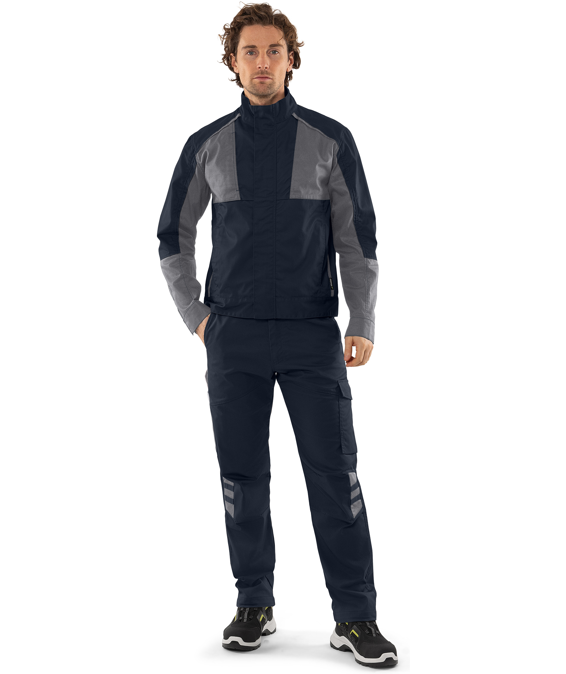 Fristads Green arbejdsjakke 4930 GWM, M&oslash;rk Marine/Gr&aring;, large image number 1