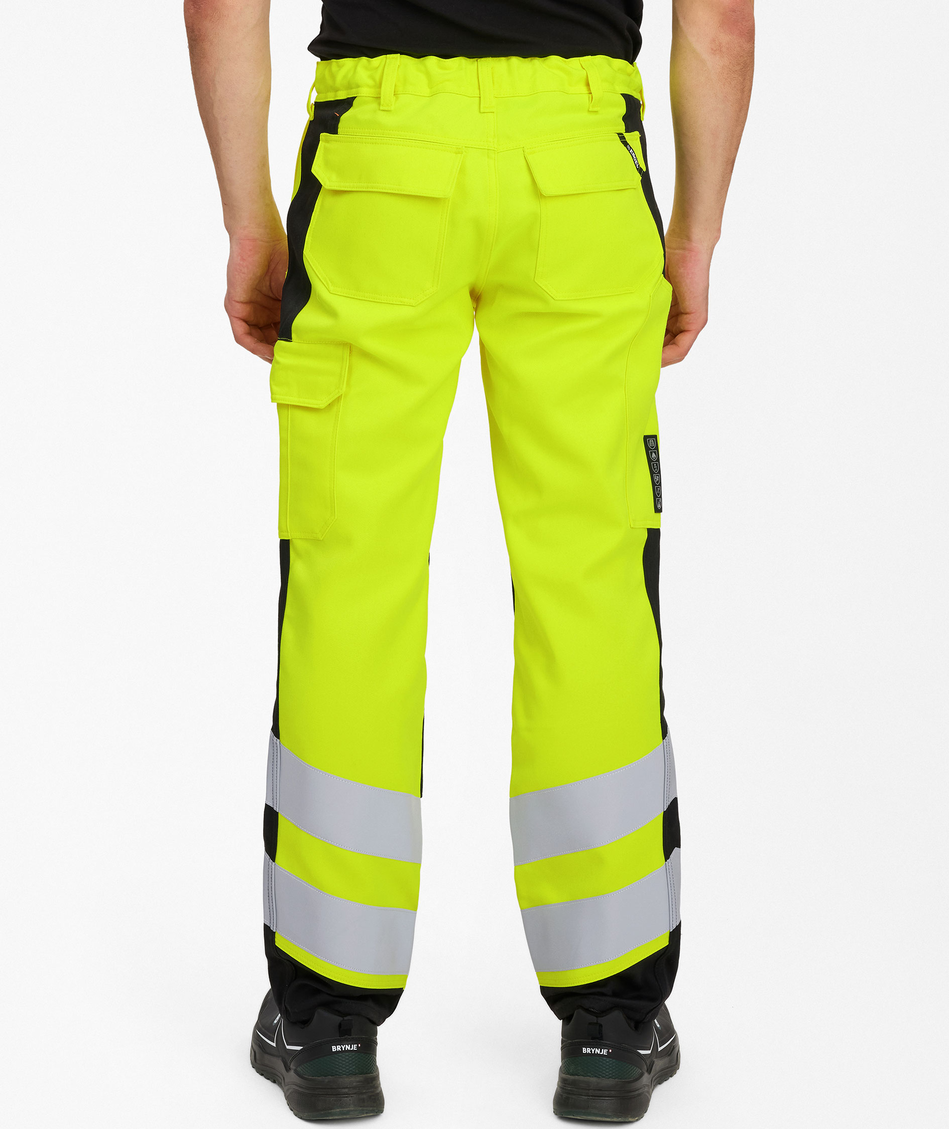 Engel Safety+ arbetsbyxa, Varsel Gul/Svart, large image number 3
