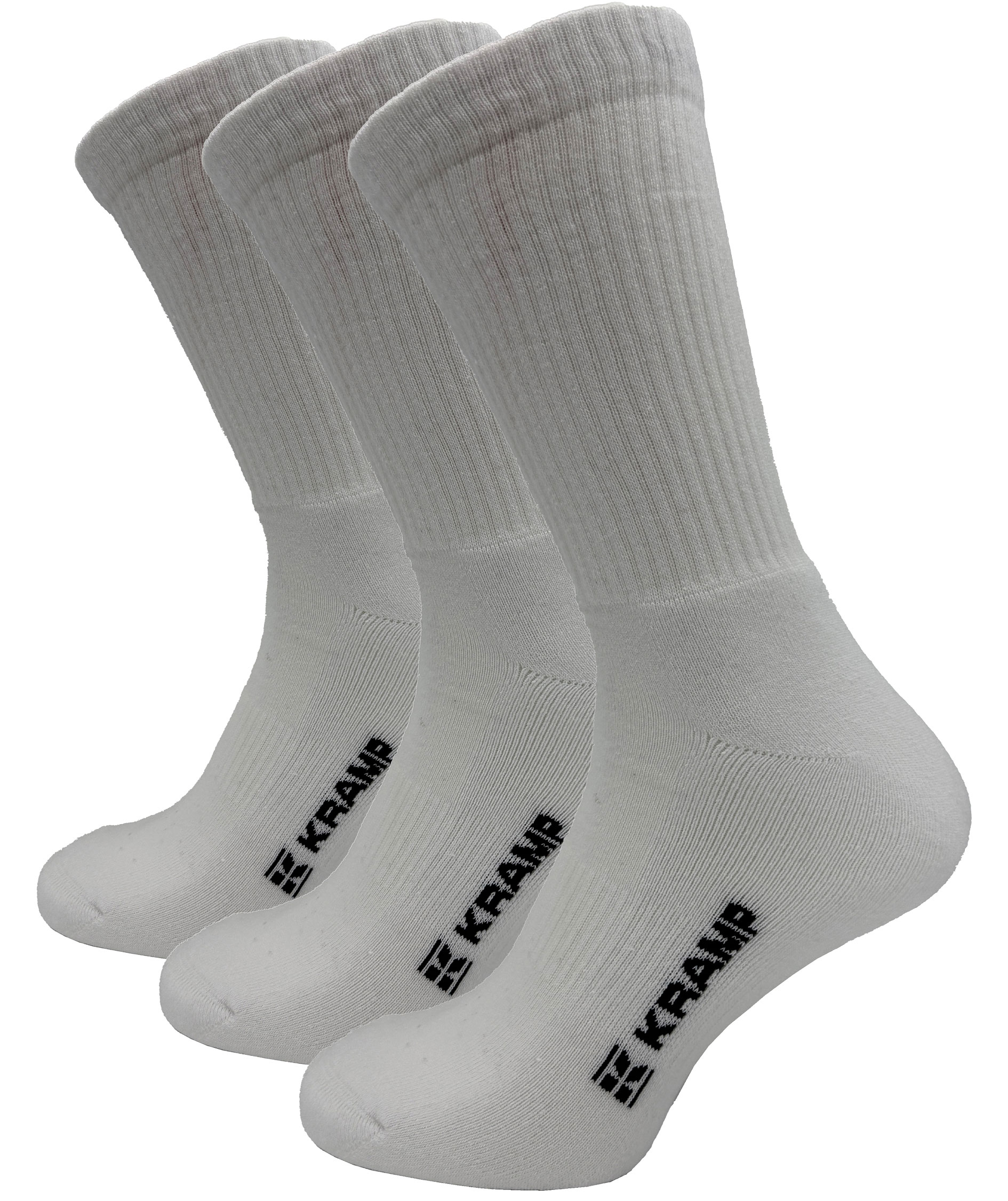 Kramp Crew 3-pack Strumpor, Vit, Vit, swatch