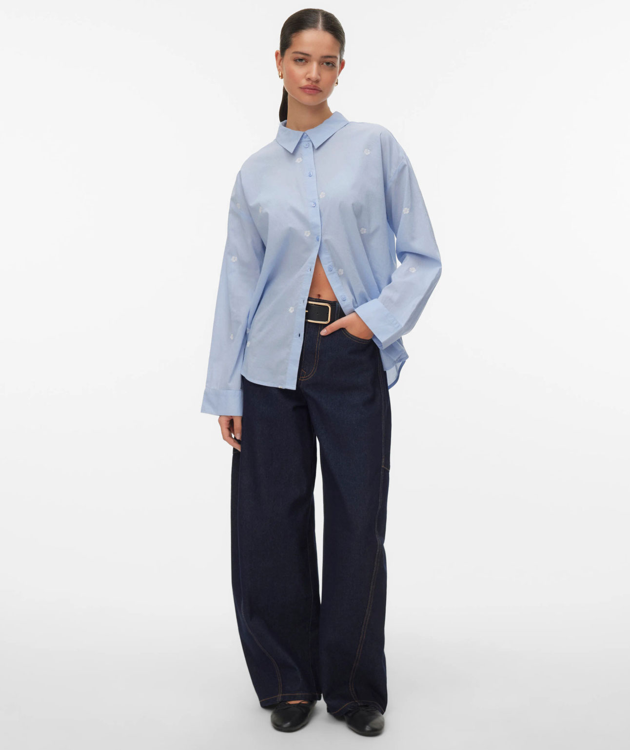 Vero Moda VMODONA Damenhemd, Brunnera Blue