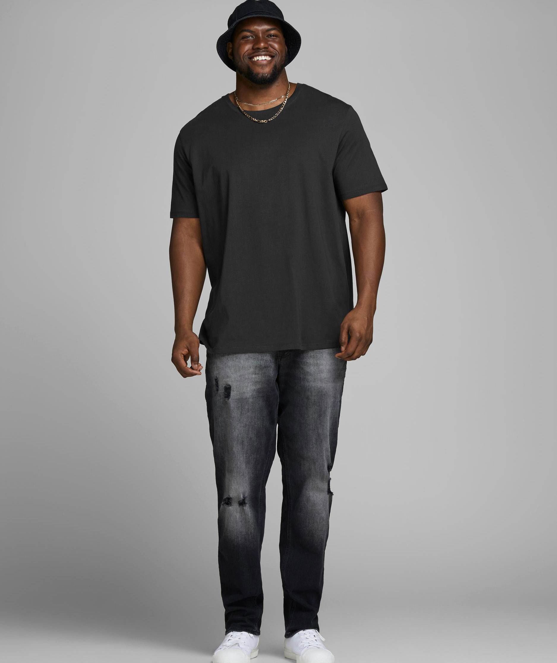 Jack & Jones JJEORGANIC Basic Plus Size T-shirt, Sort, large image number 3