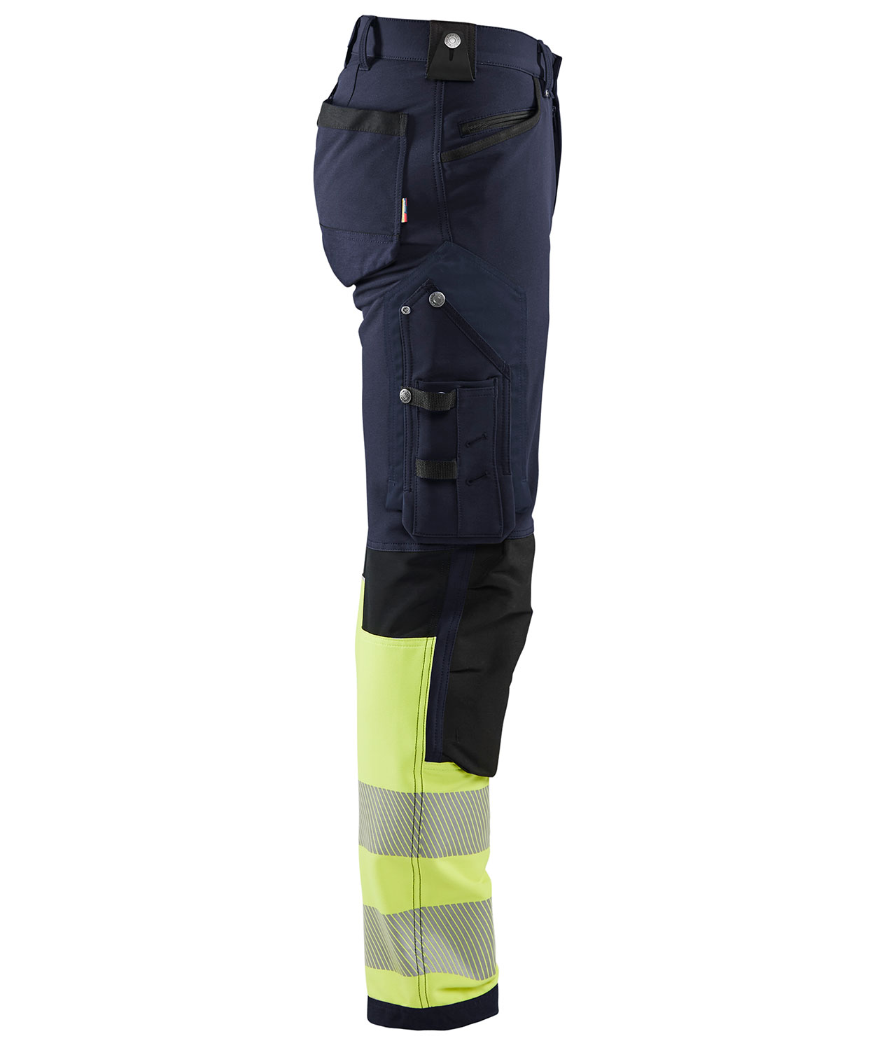 Bl&aring;kl&auml;der arbejdsbukser full stretch, Marine/Hi-Vis gul, large image number 2