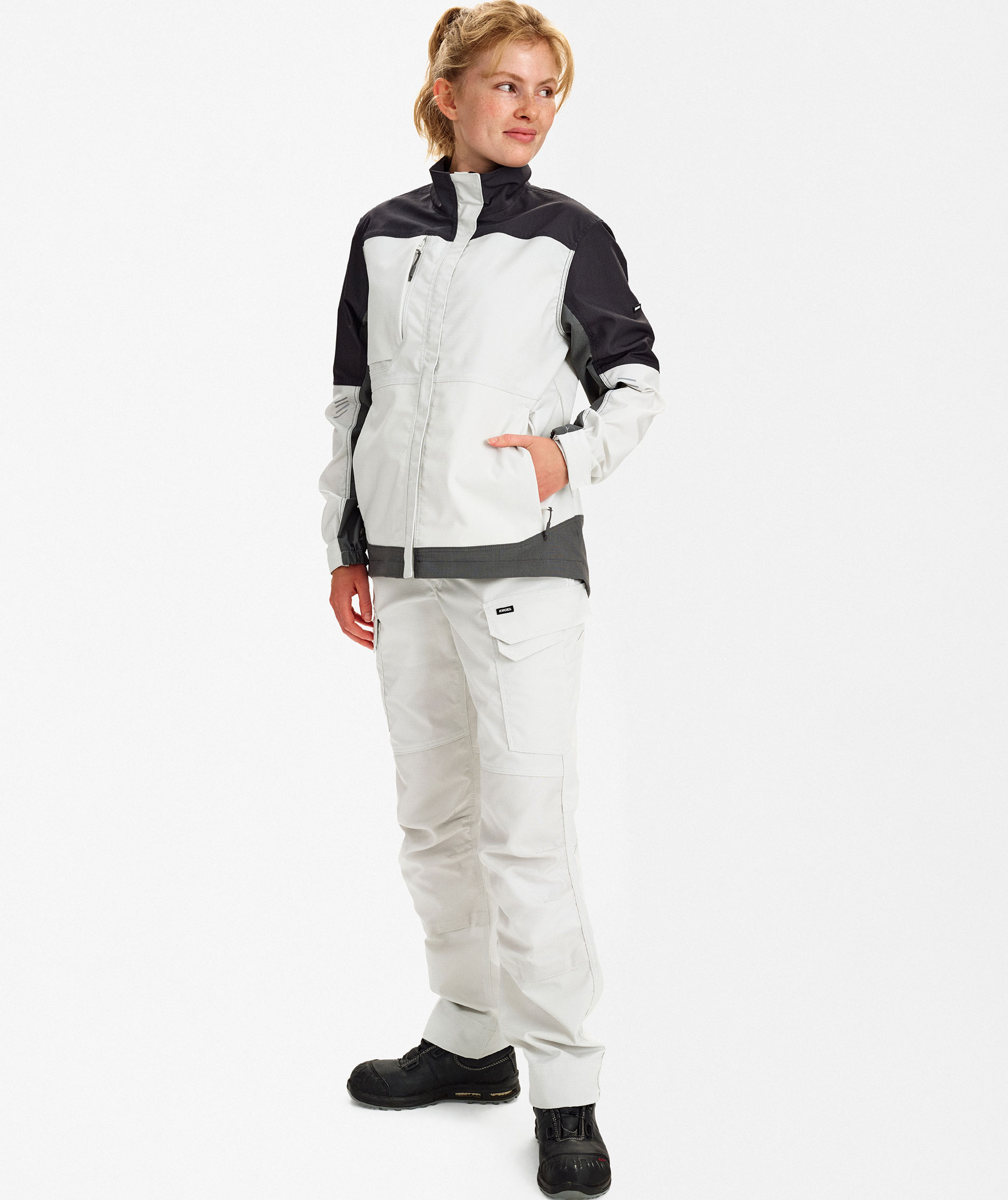 Engel Entire women's work jacket, Bone White/Anthracite Grey, large image number 2