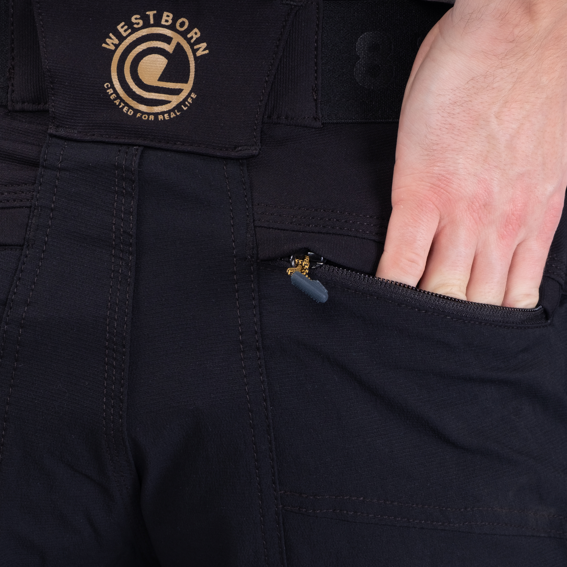 Westborn h&aring;ndv&aelig;rkershorts full stretch, Black, large image number 10