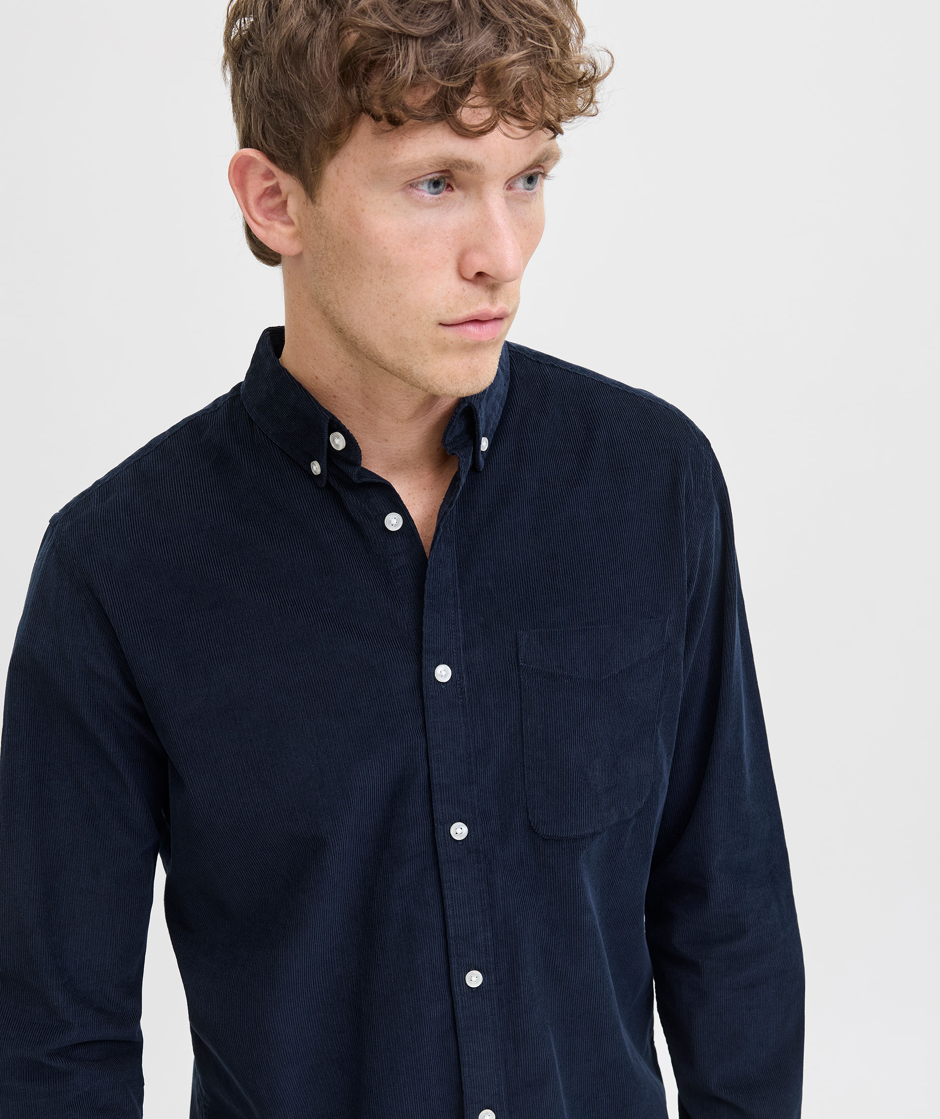 Jack & Jones JJECLASSIC Corduroy skjorte, Sky Captain, large image number 3