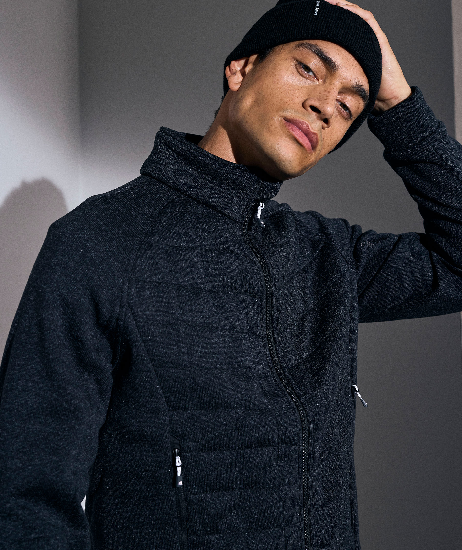 ID quiltet fleecejakke, Grafitgr&aring; Melange, large image number 5