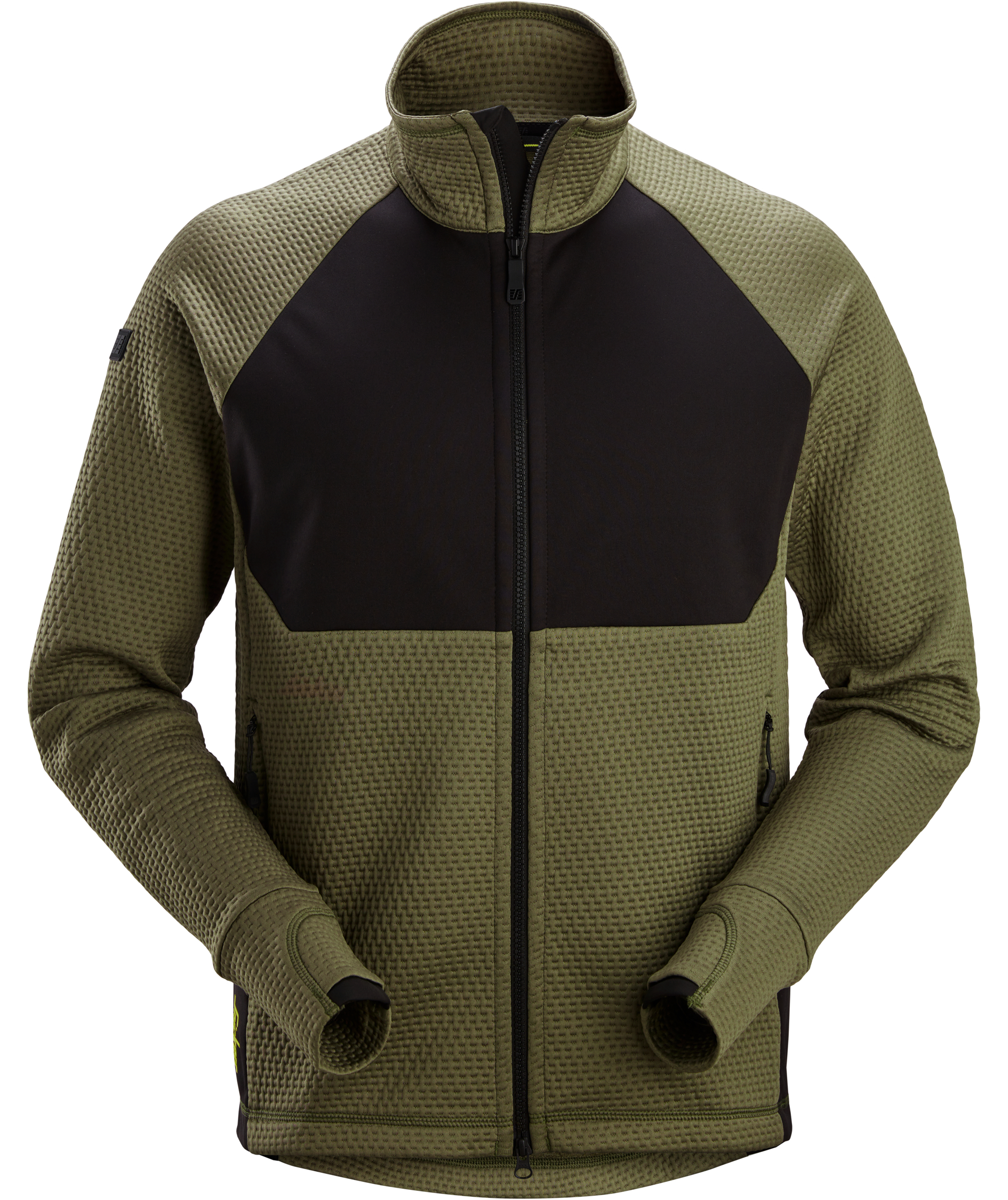 Snickers FlexiWork cardigan 8404, Khaki Green/Black