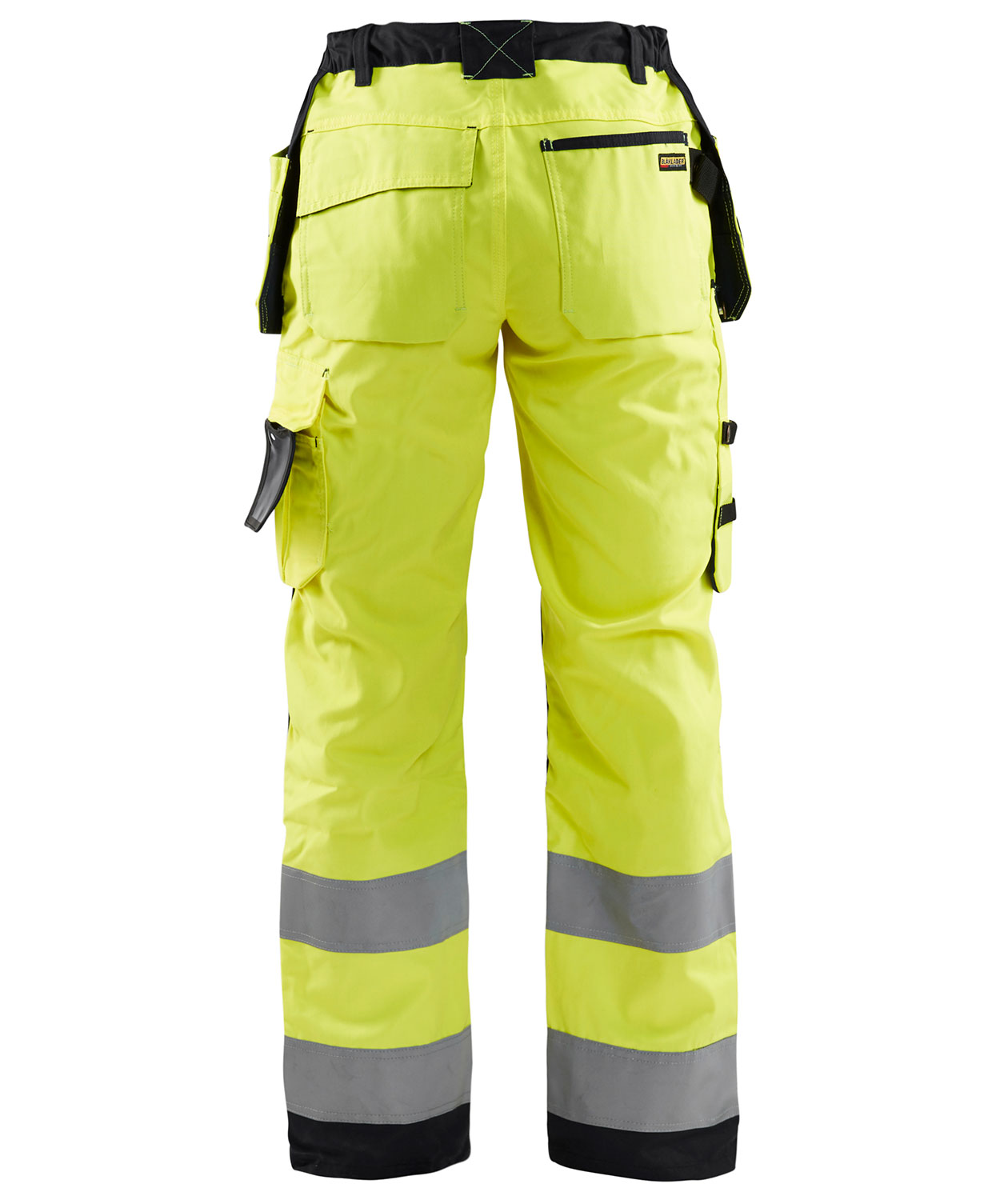 Bl&aring;kl&auml;der hantverksbyxa dam, Varsel Gul/Svart