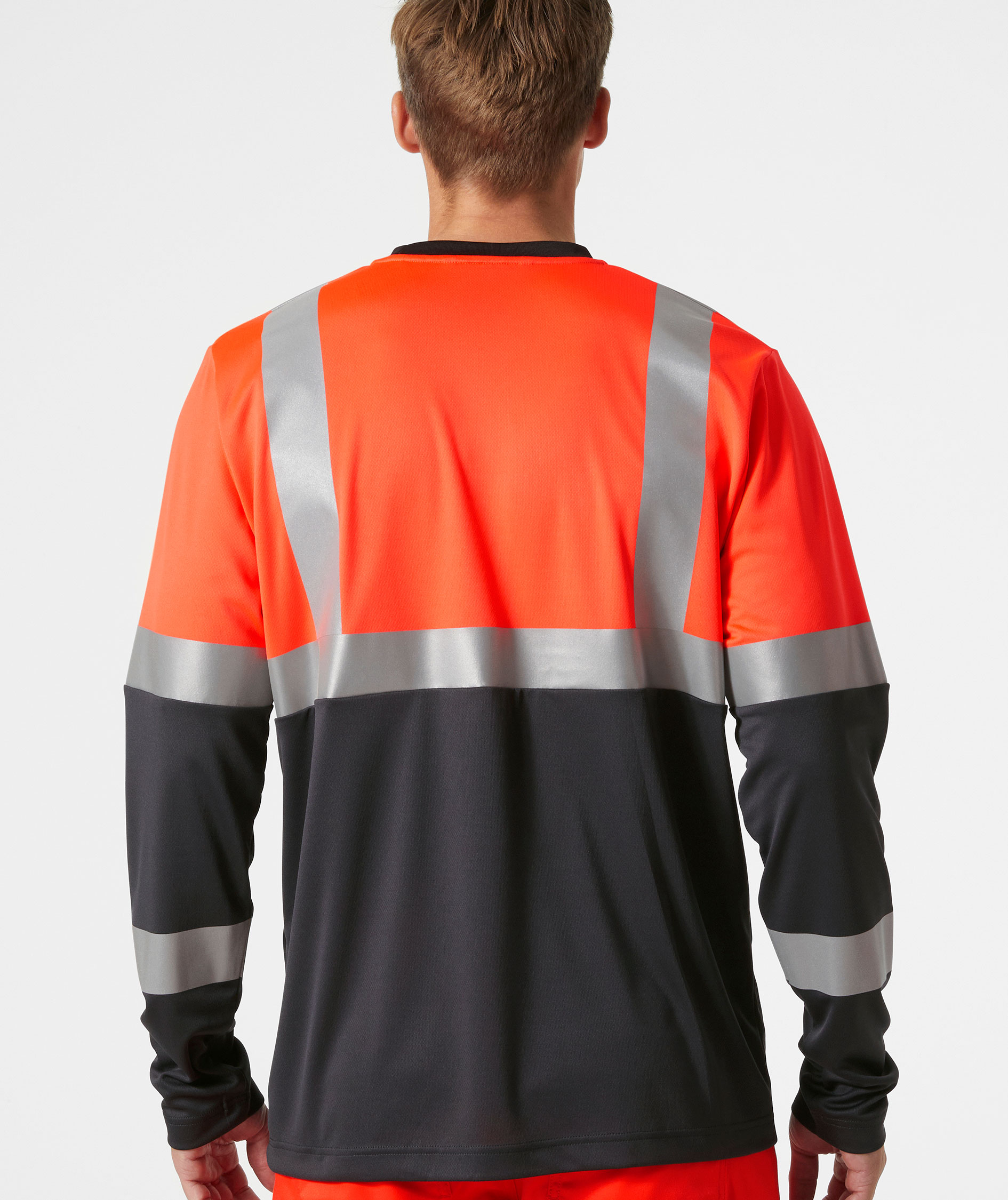 Helly Hansen Addvis l&aring;ng&auml;rmad T-shirt, Varsel R&ouml;d/Ebony, large image number 3