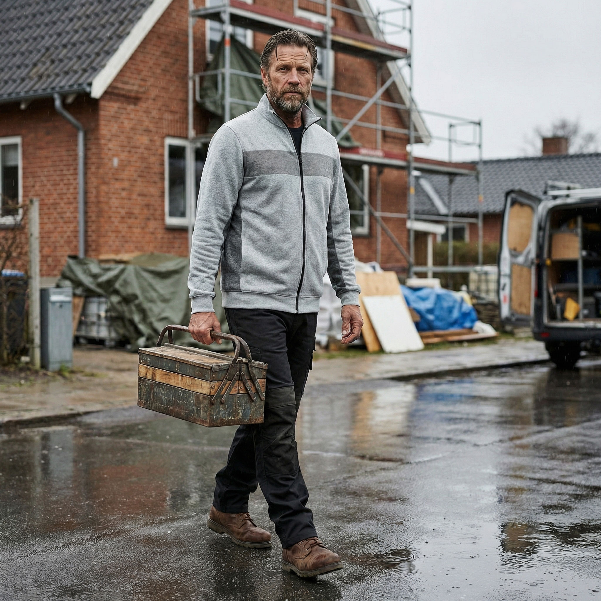 Kansas Evolve Craftsmen cardigan, M&oslash;rkegr&aring;/Gr&aring;