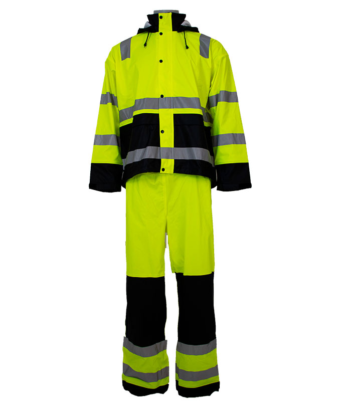 Abeko Tony PU rain set, Hi-vis Yellow/Black, large image number 2