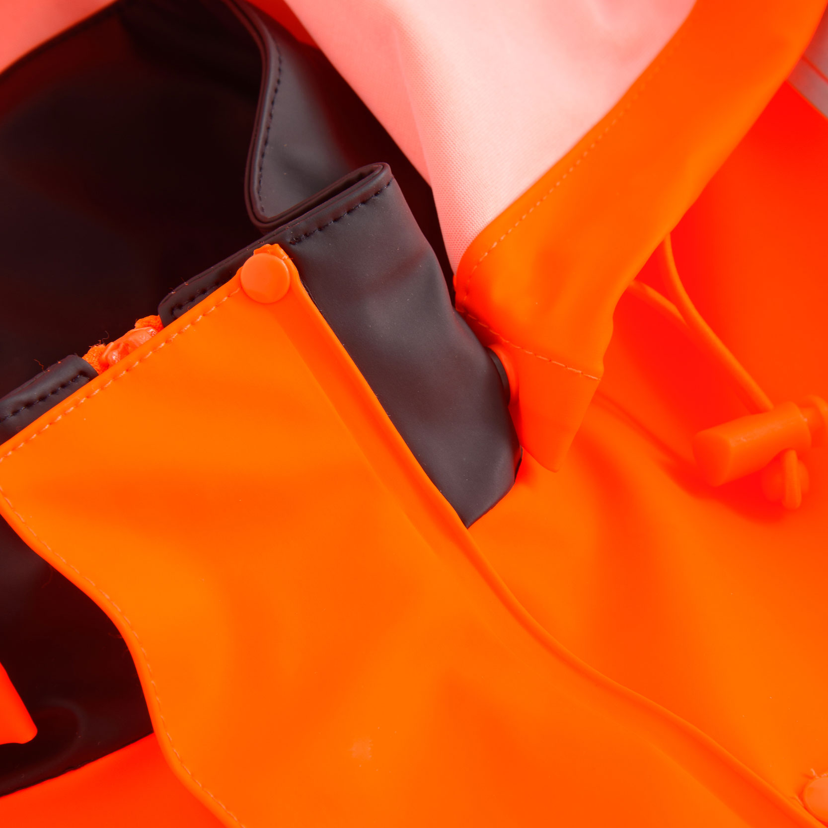 Lyngs&oslash;e PU/PVC regnjacka, Varsel Orange/Marinbl&aring;