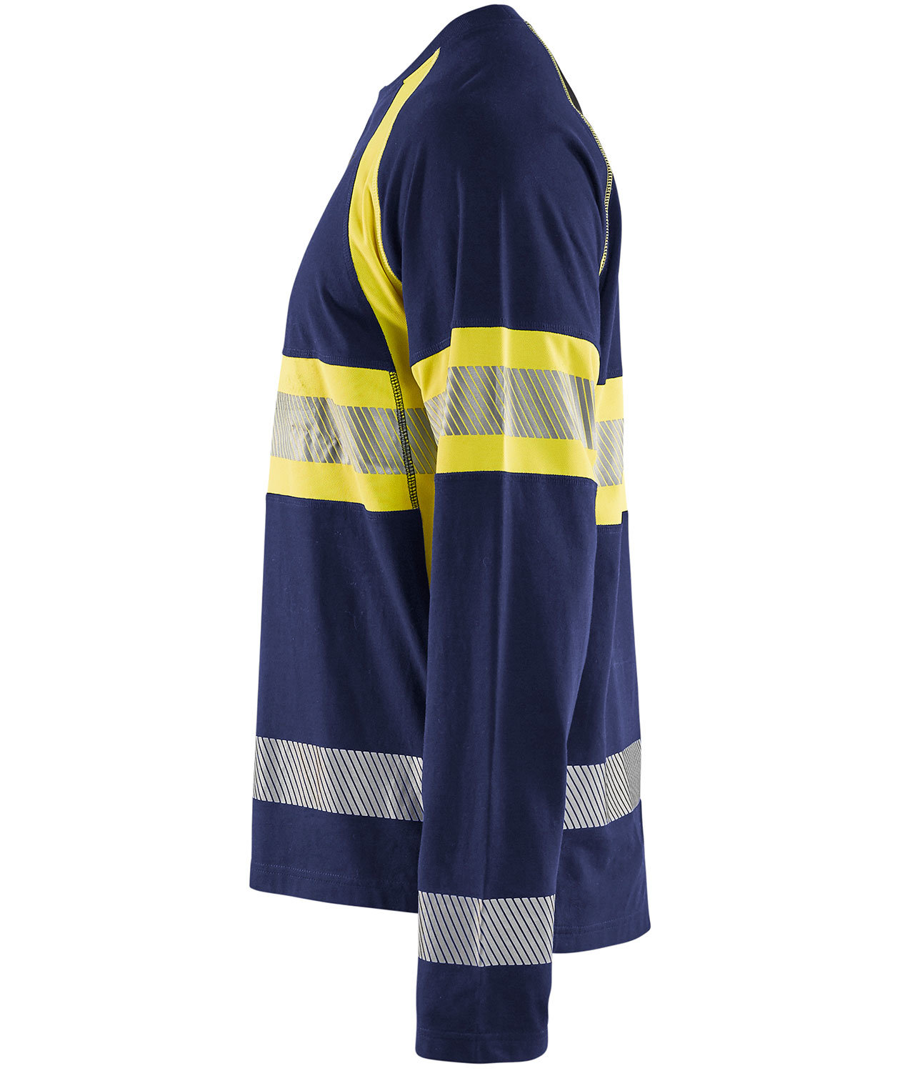 Bl&aring;kl&auml;der lang&aelig;rmet T-shirt, Marine/Hi-Vis gul, large image number 3