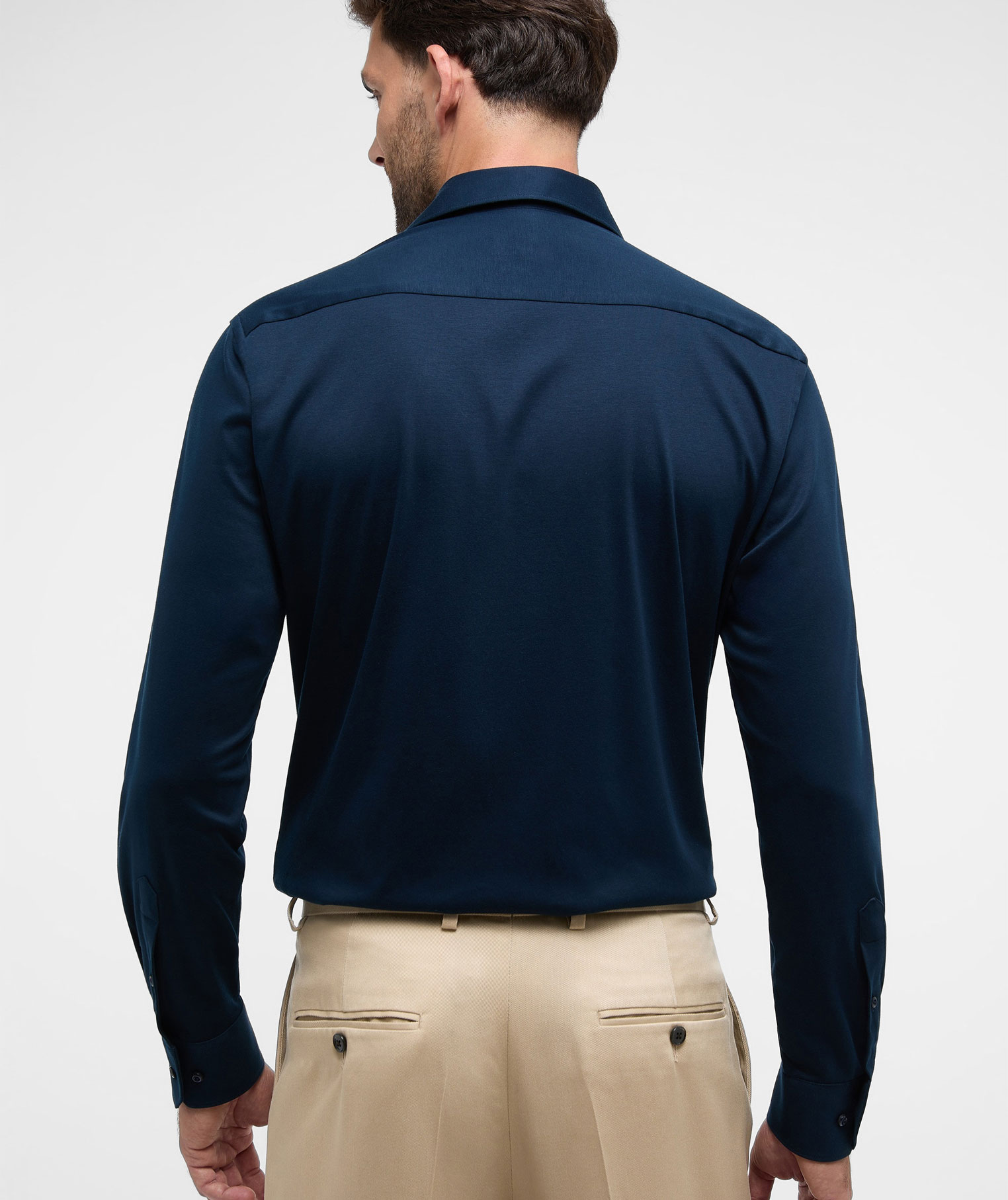 Eterna Soft Tailoring Jersey Modern fit Hemd, Navy, large image number 2