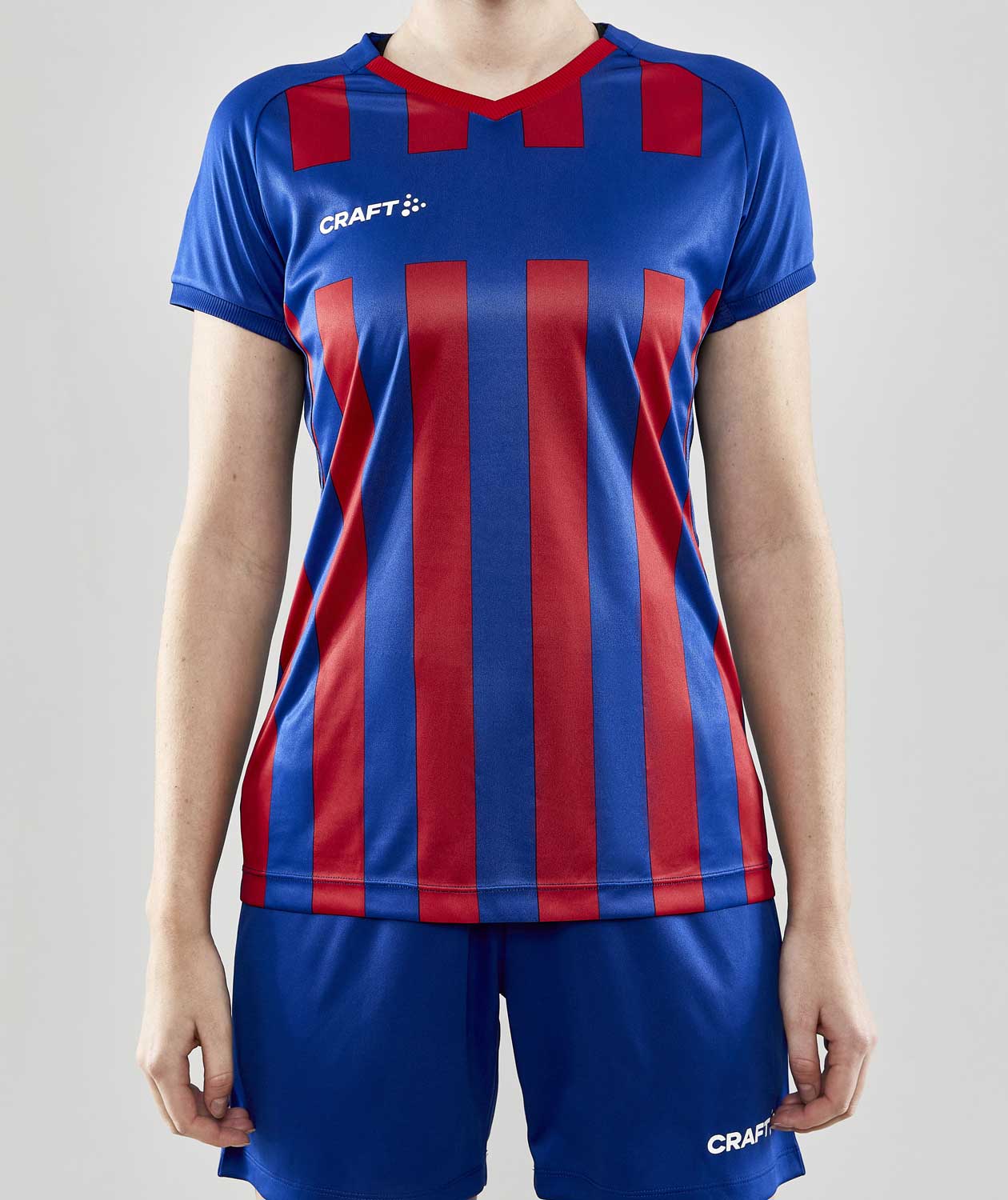 Craft Progress 2.0 Stripe Jersey dame T-skjorte, Club Cobolt/R&oslash;d, large image number 1