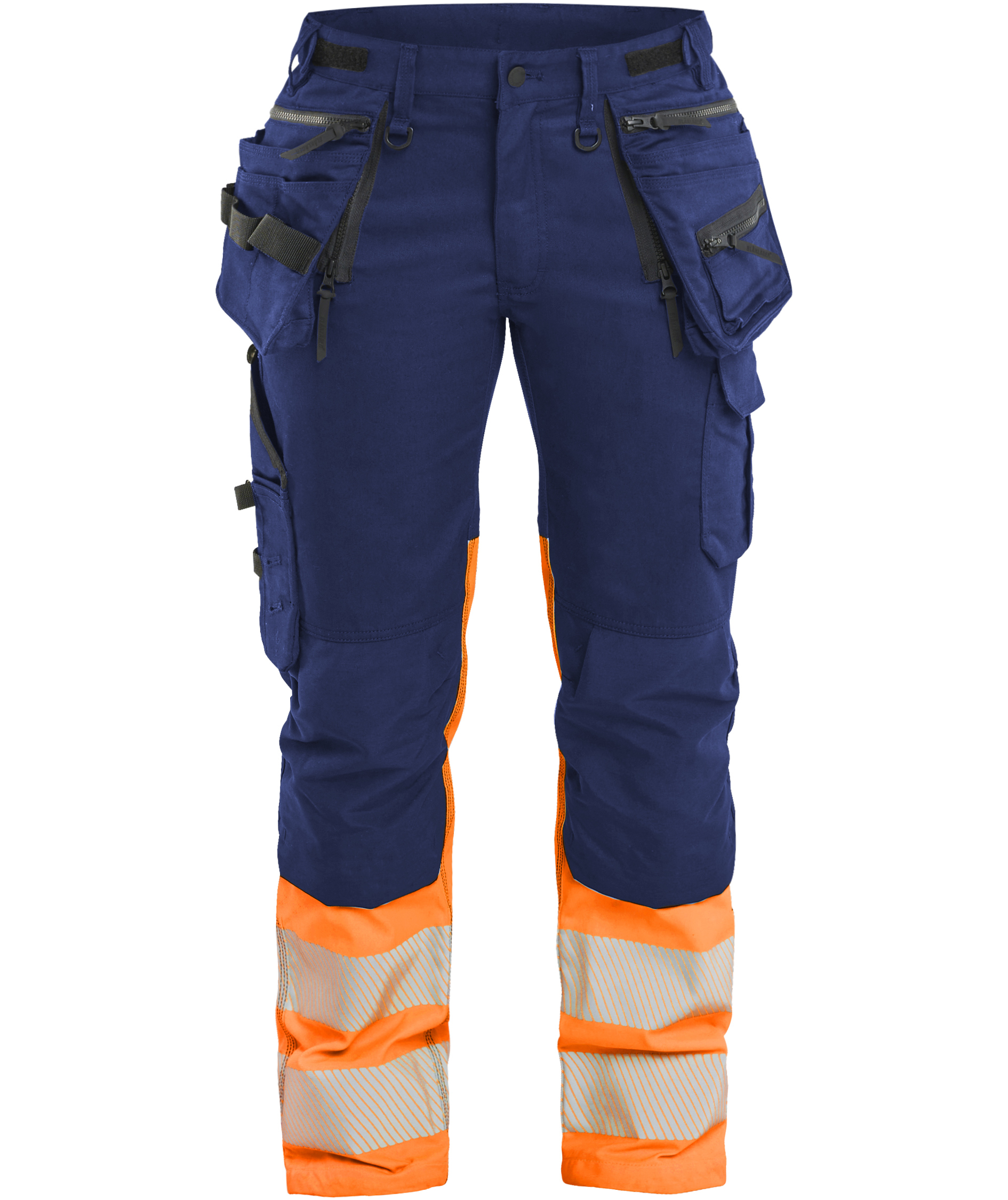 Bl&aring;kl&auml;der women's craftsman trousers, Marine/Hi-Vis Orange, large image number 0