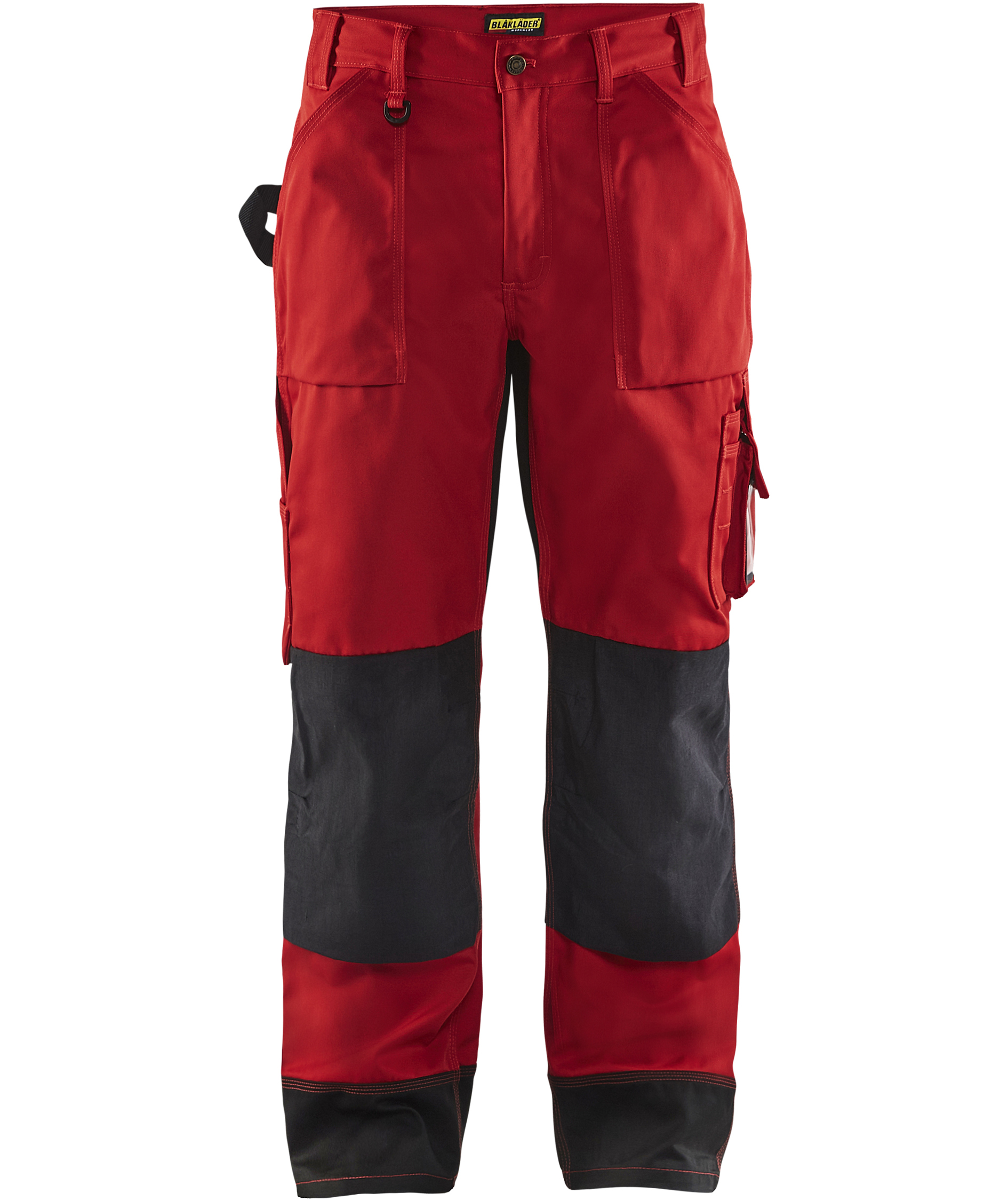 Bl&aring;kl&auml;der arbetsbyxa, R&ouml;d/Svart