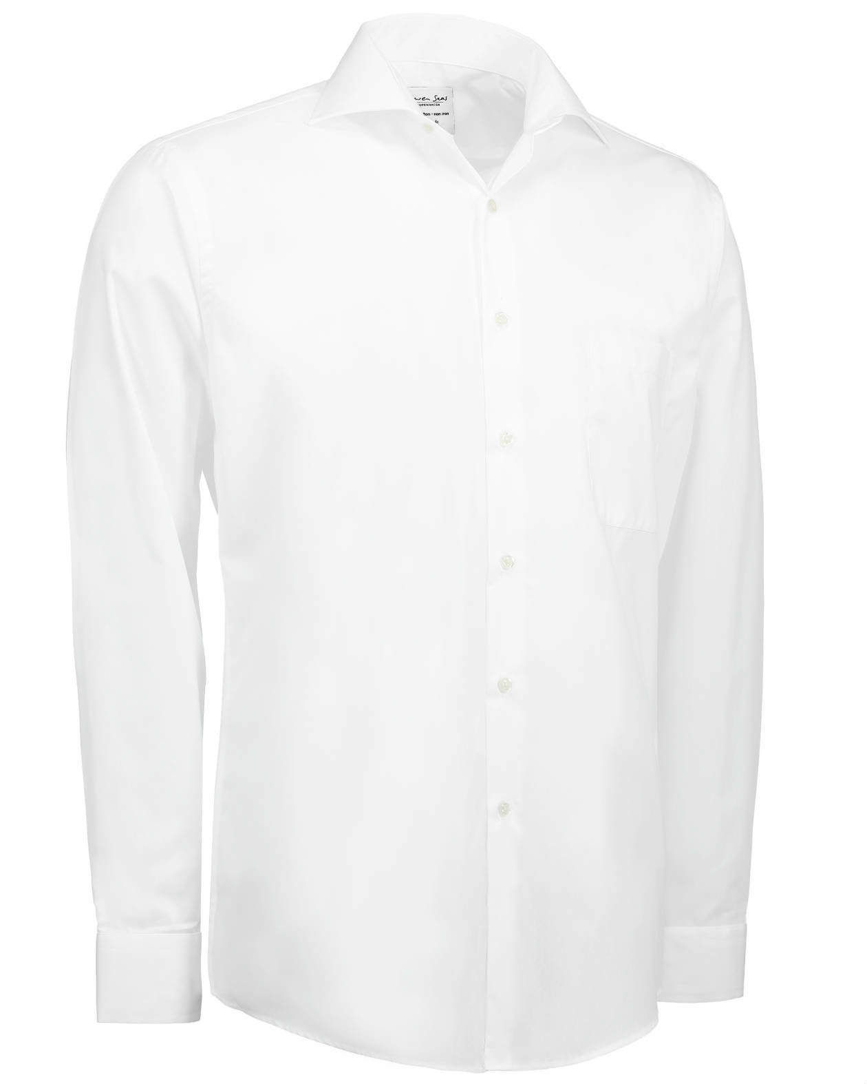 Seven Seas modern fit Poplin skjorte, Hvid, large image number 3