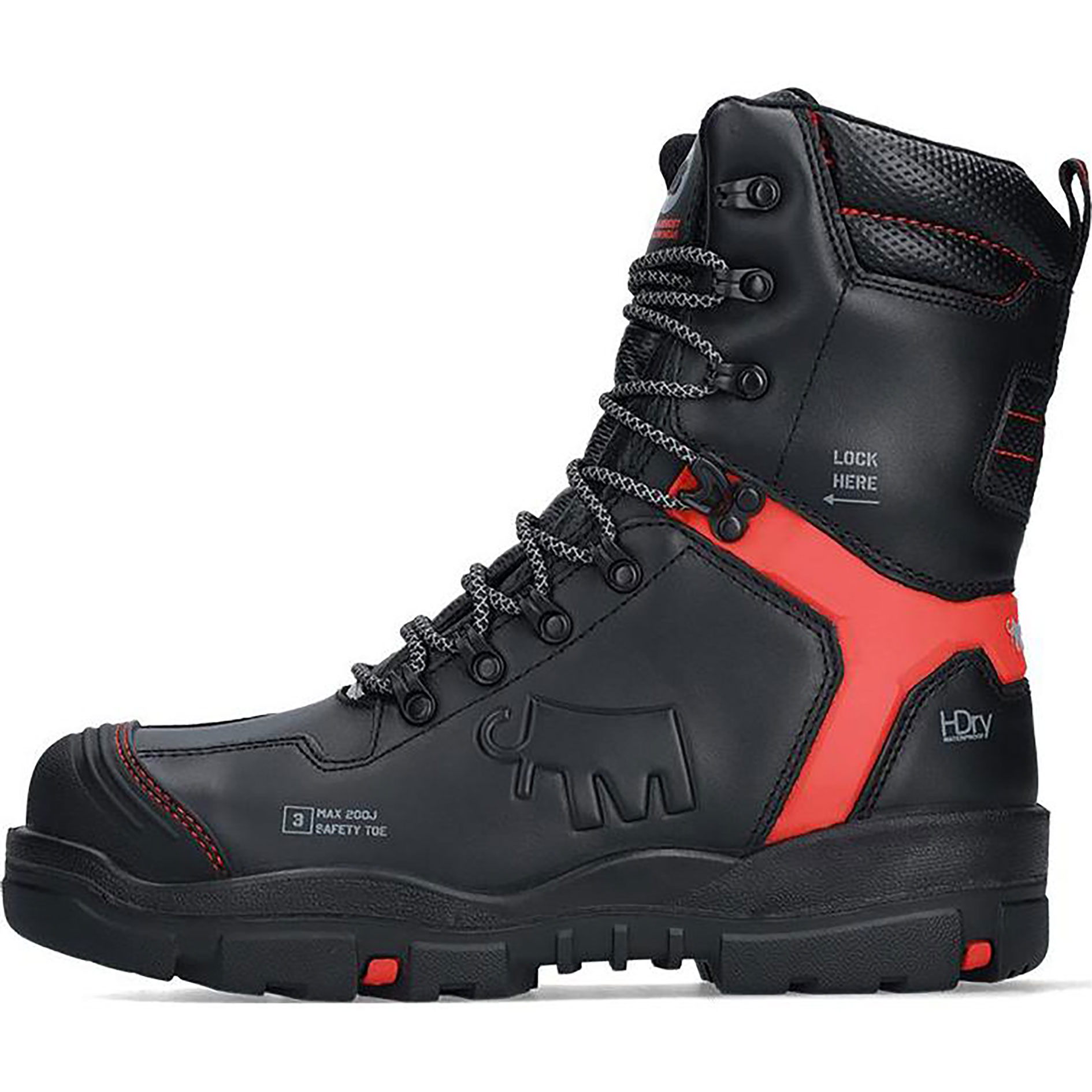 Bata Industrials 66477 Mammoet Bolster vernest&oslash;vler S3, Svart/R&oslash;d