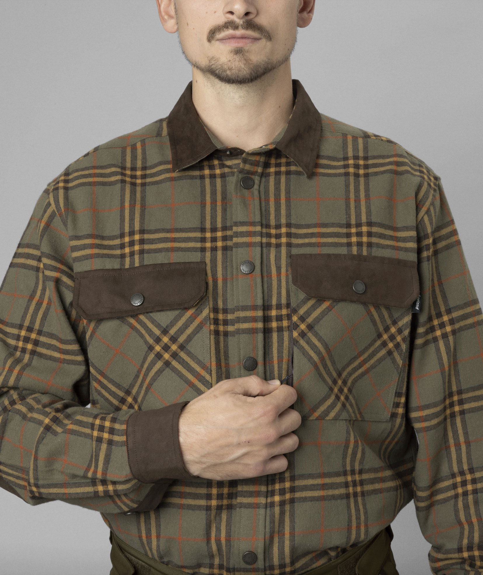 Seeland Banff lumberjack shirt, Grape leaf/Terracotta check, large image number 4