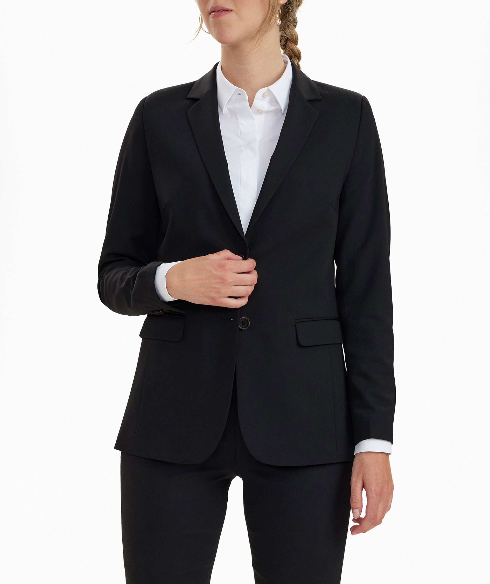 Sunwill Traveller Modern fit womens blazer with wool, Black, large image number 6