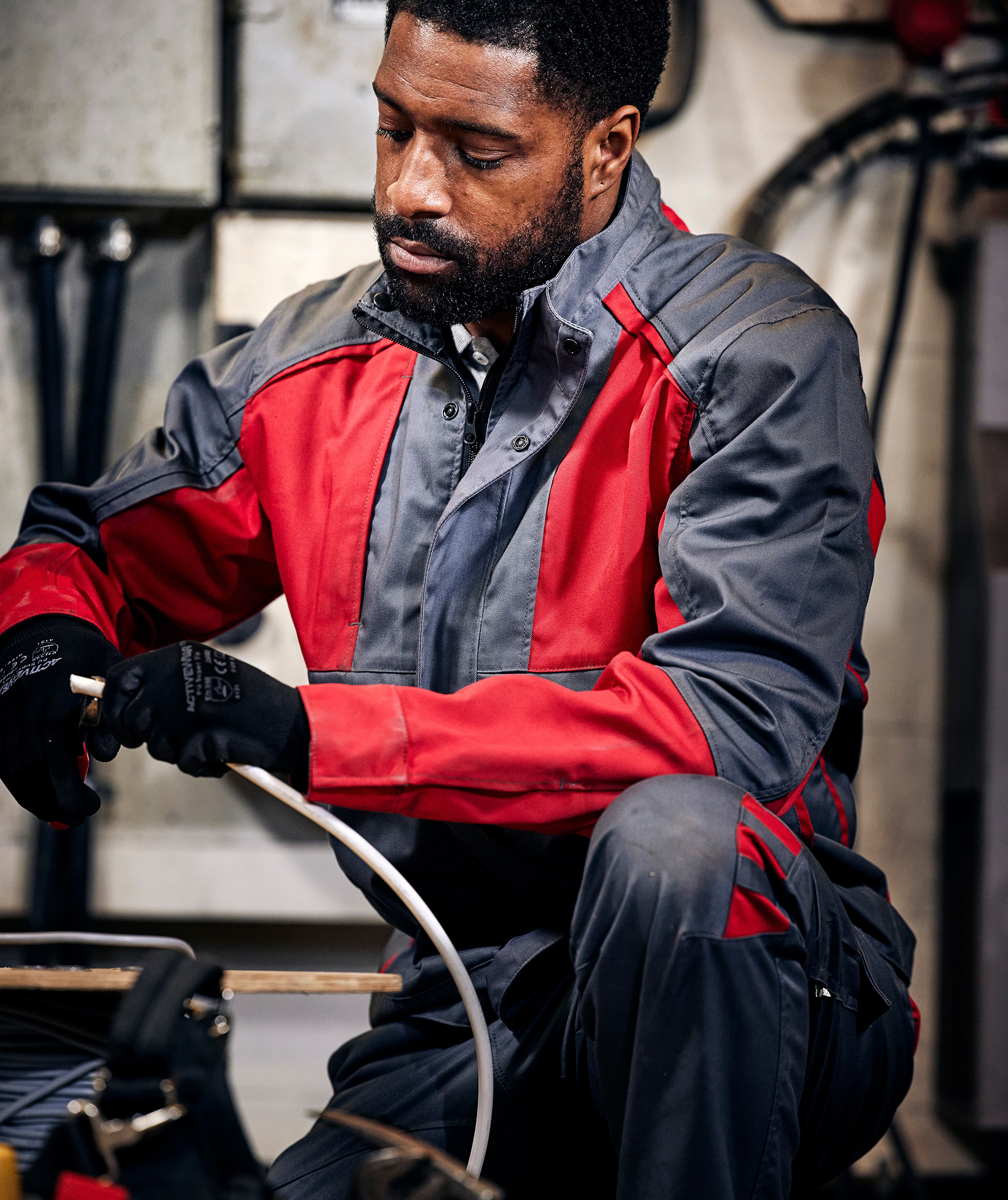 Fristads Green work jacket 4930 GWM, Grey/Red, large image number 6