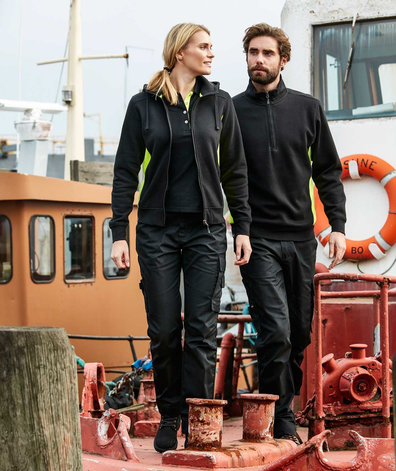 South West Ava dame hoodie, Svart/Gul