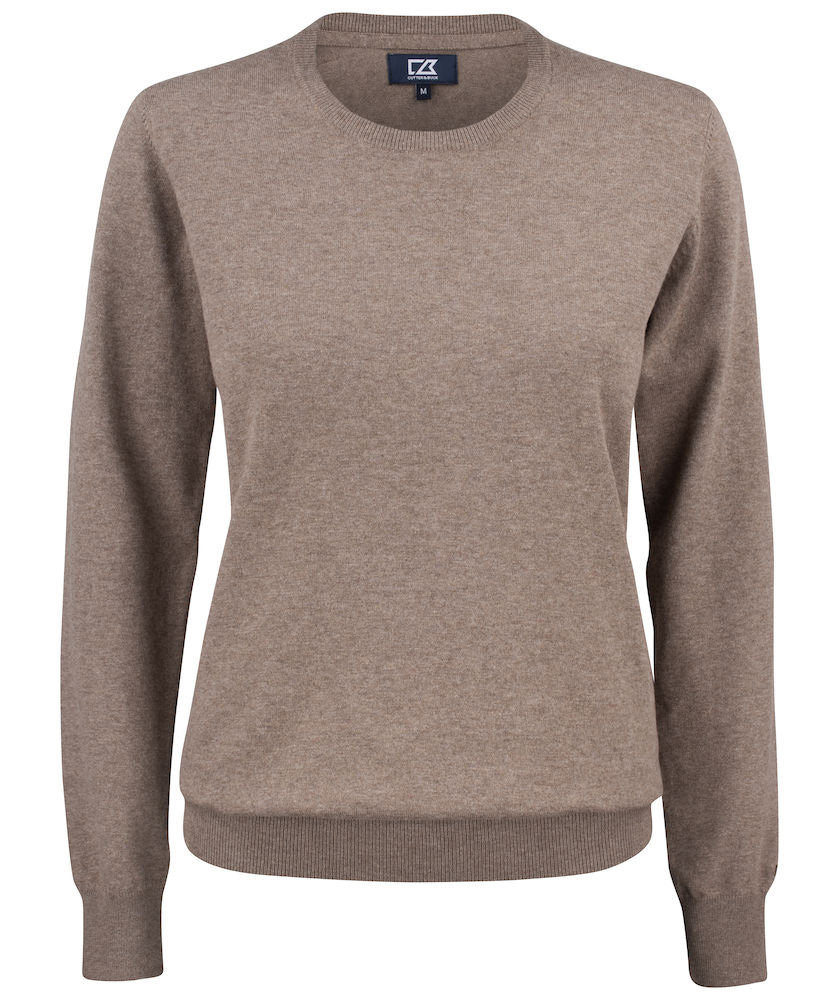 Cutter & Buck Oakville dame Crewneck, Nougat Melange, Nougat Melange, swatch