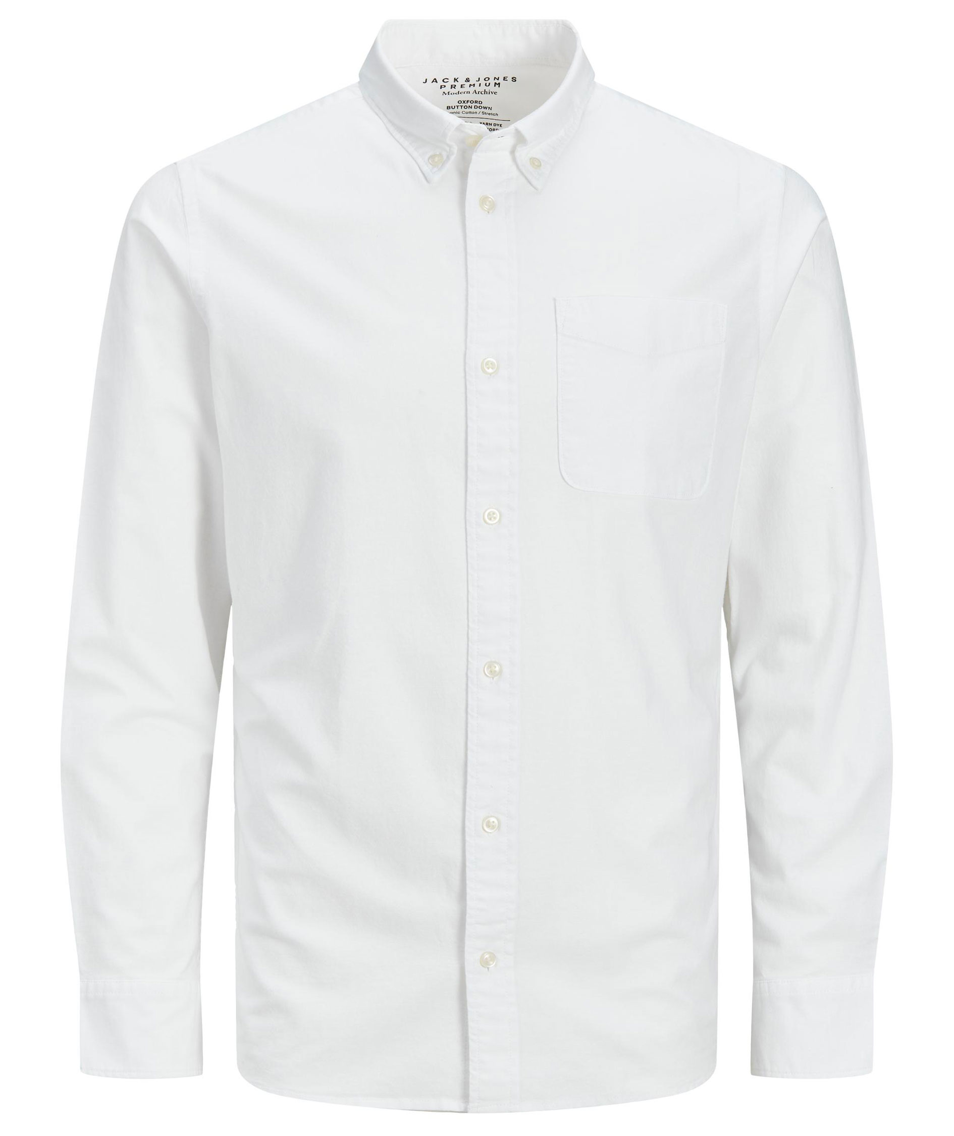 Jack & Jones Premium JPRBROOK Slim fit Oxford skjorta, Vit, Vit, swatch