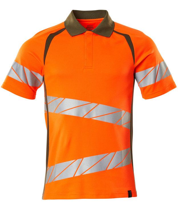 Mascot Accelerate Safe polo T-skjorte, Hi-vis Oransje/Mosgr&oslash;nn, Hi-vis Oransje/Mosgr&oslash;nn, swatch