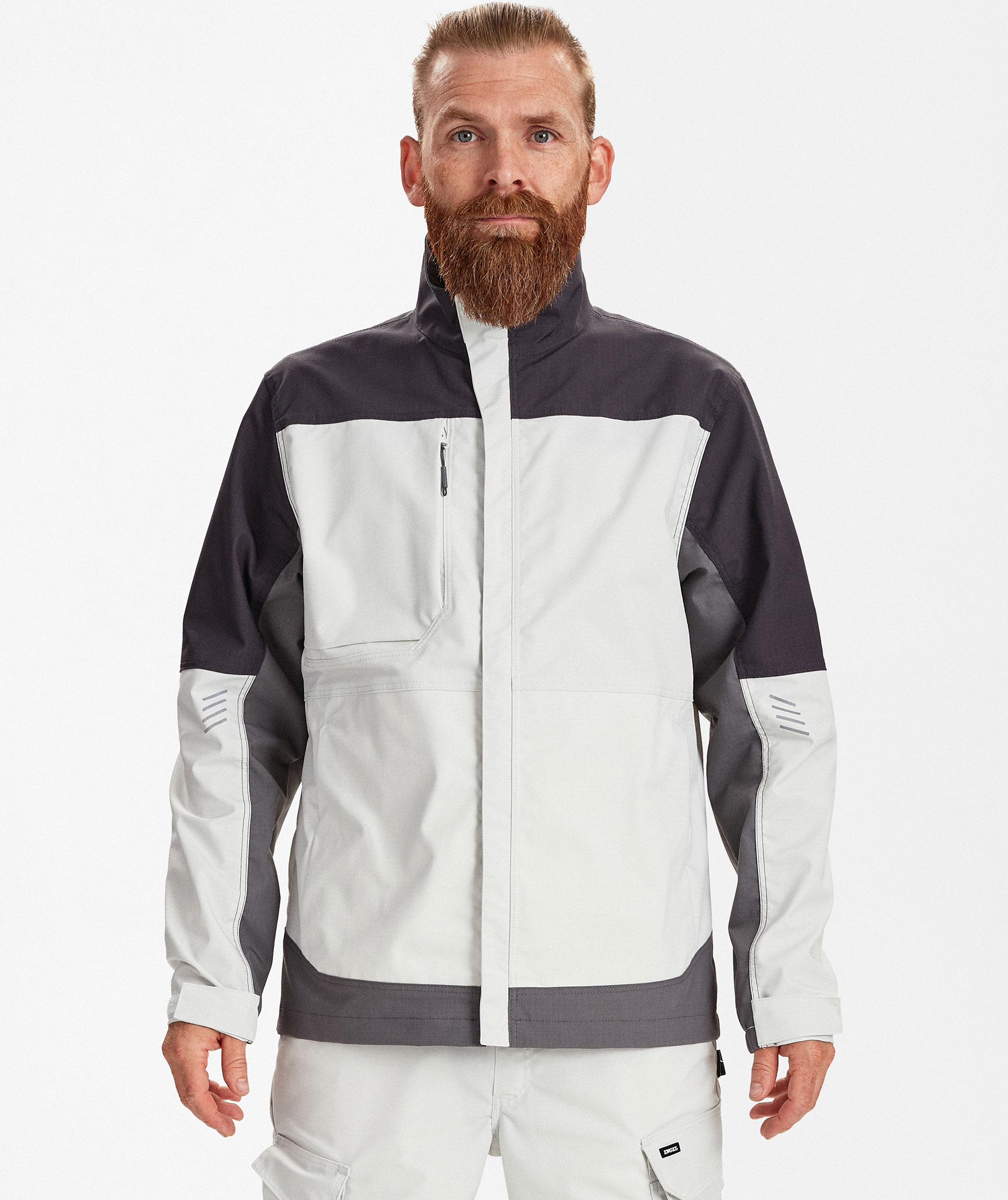 Engel Entire arbejdsjakke, Bone White/Anthracite Grey