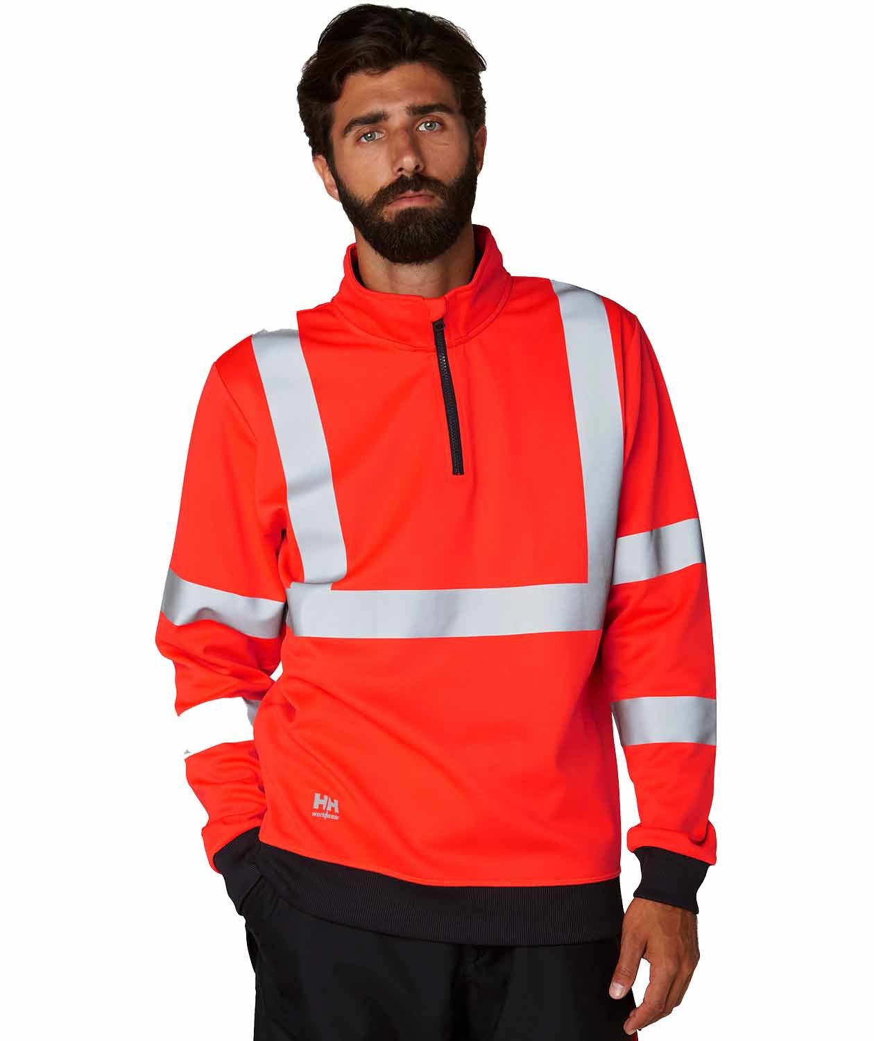 Helly Hansen Addvis half zip sweatshirt full stretch, Hi-Vis Red, large image number 2