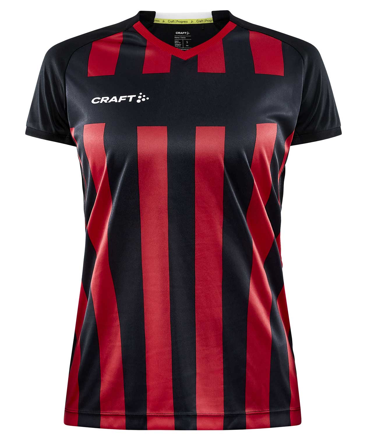 Craft Progress 2.0 Stripe Jersey T-shirt dam, Svart/R&ouml;d, Svart/R&ouml;d, swatch