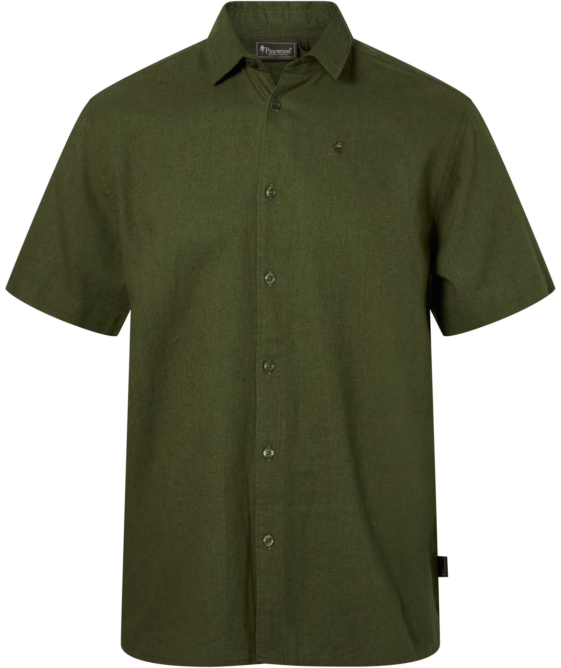 Pinewood V&auml;rnamo kort&aelig;rmet skjorte, Pine green