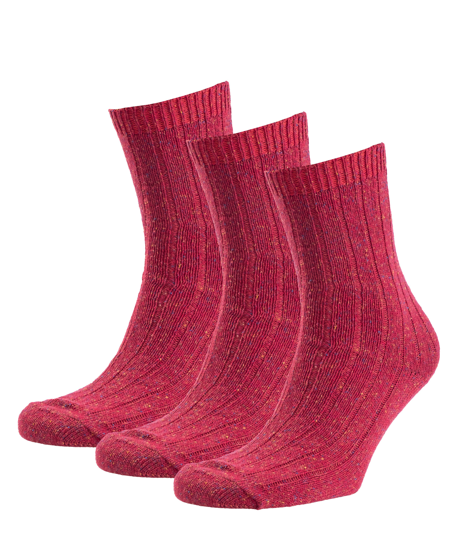 3-pack sokker med merinoull, Scarlett Red/Nests
