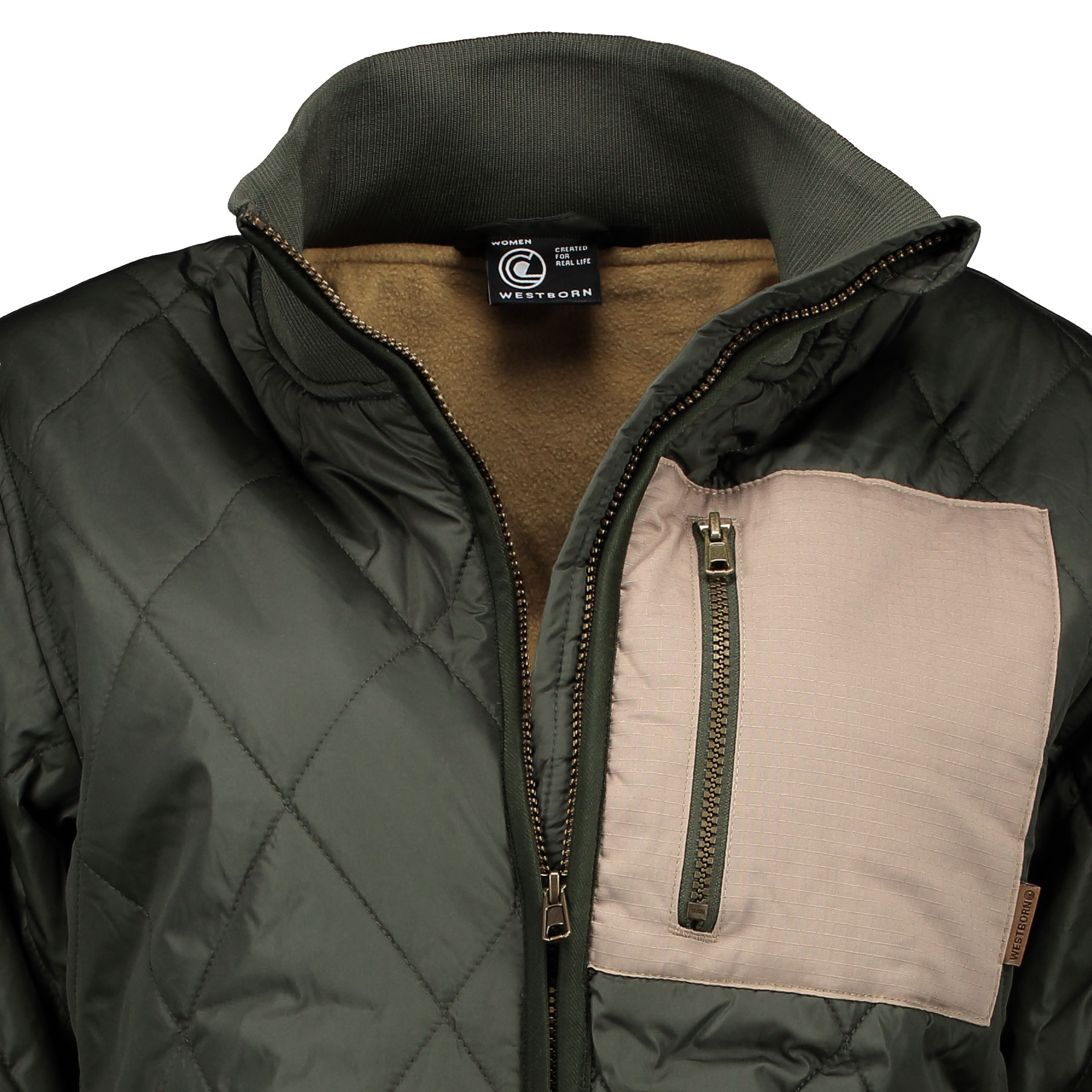 Westborn l&aring;ng termojacka dam, Dusty Olive, large image number 7