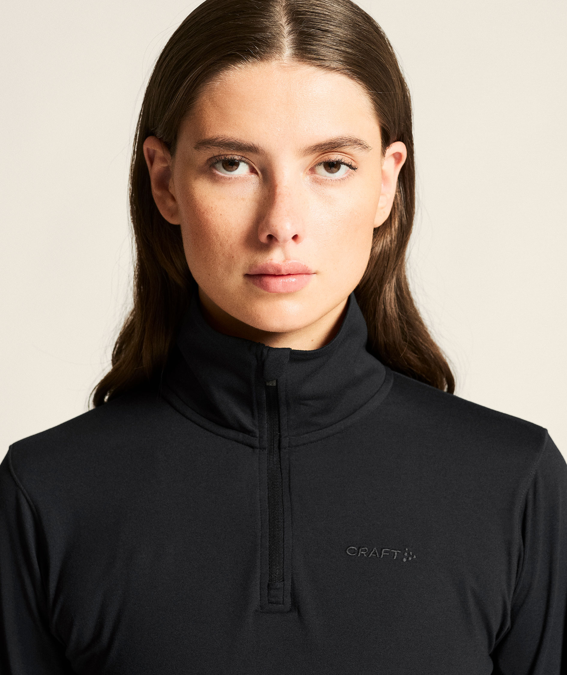 Craft Flow women's half zip baselayer sweater, Black/Melange, large image number 3