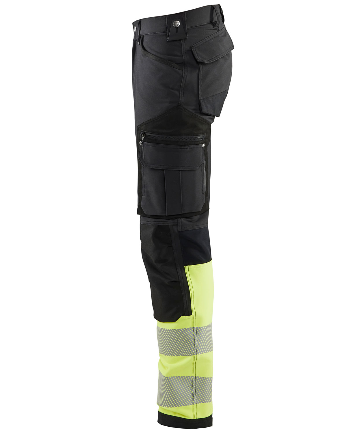Bl&aring;kl&auml;der arbeidsbukse full stretch, Svart/Hi-Vis Gul, large image number 3