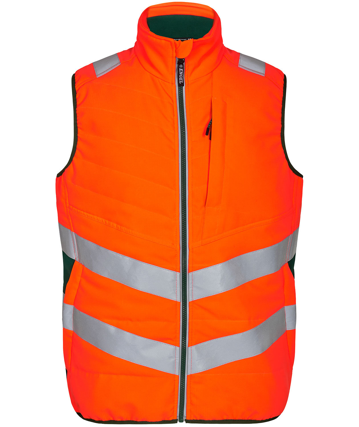 Engel Safety quiltet vest, Hi-vis Orange/Gr&oslash;n, Hi-vis Orange/Gr&oslash;n, swatch